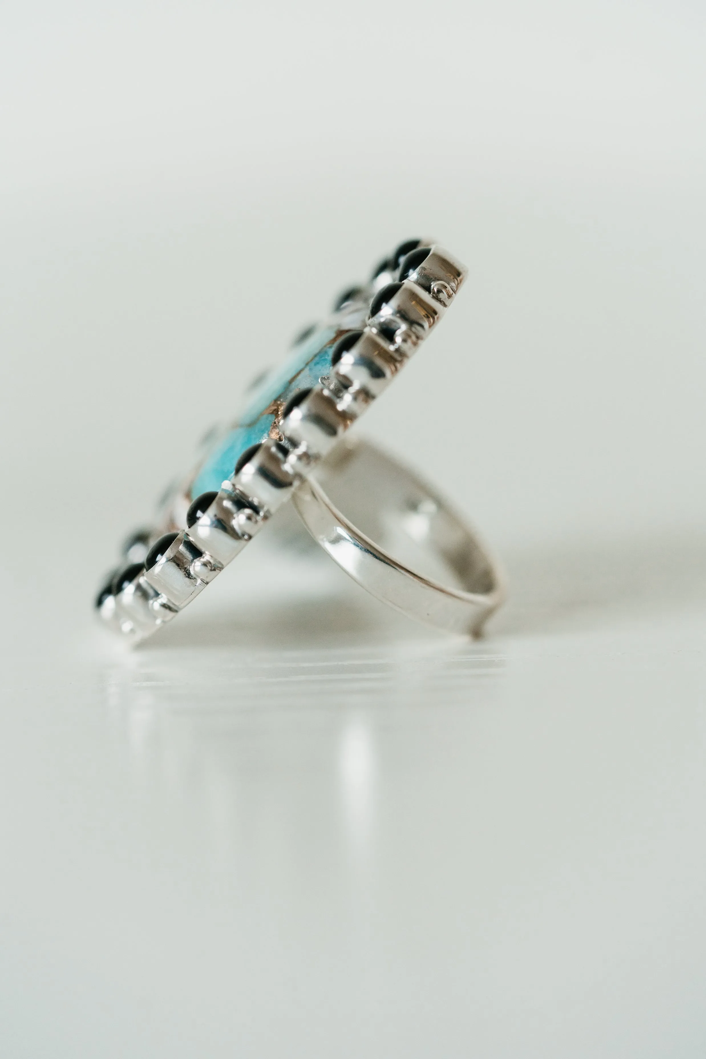 Emily Ring | Spiny Turquoise + Black Onyx - FINAL SALE sold by Goldie Lew product image thumbnail 3
