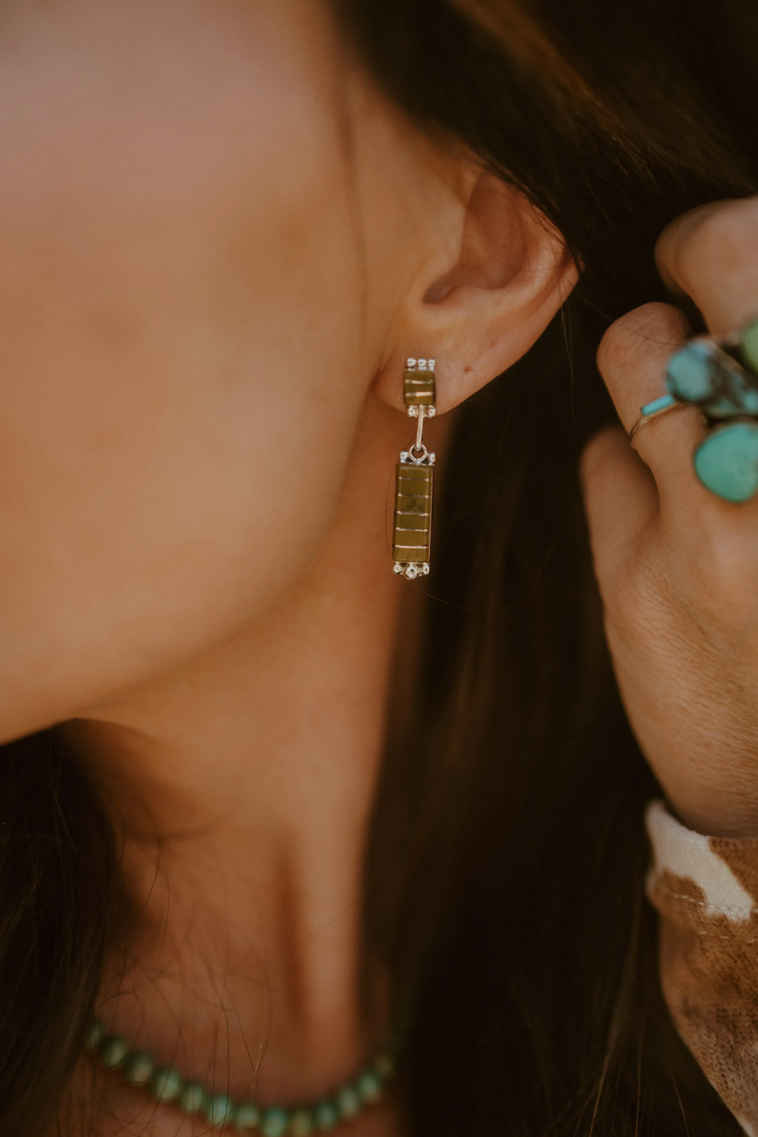 Zilly Earrings | Green - FINAL SALE sold by Goldie Lew product image thumbnail 2