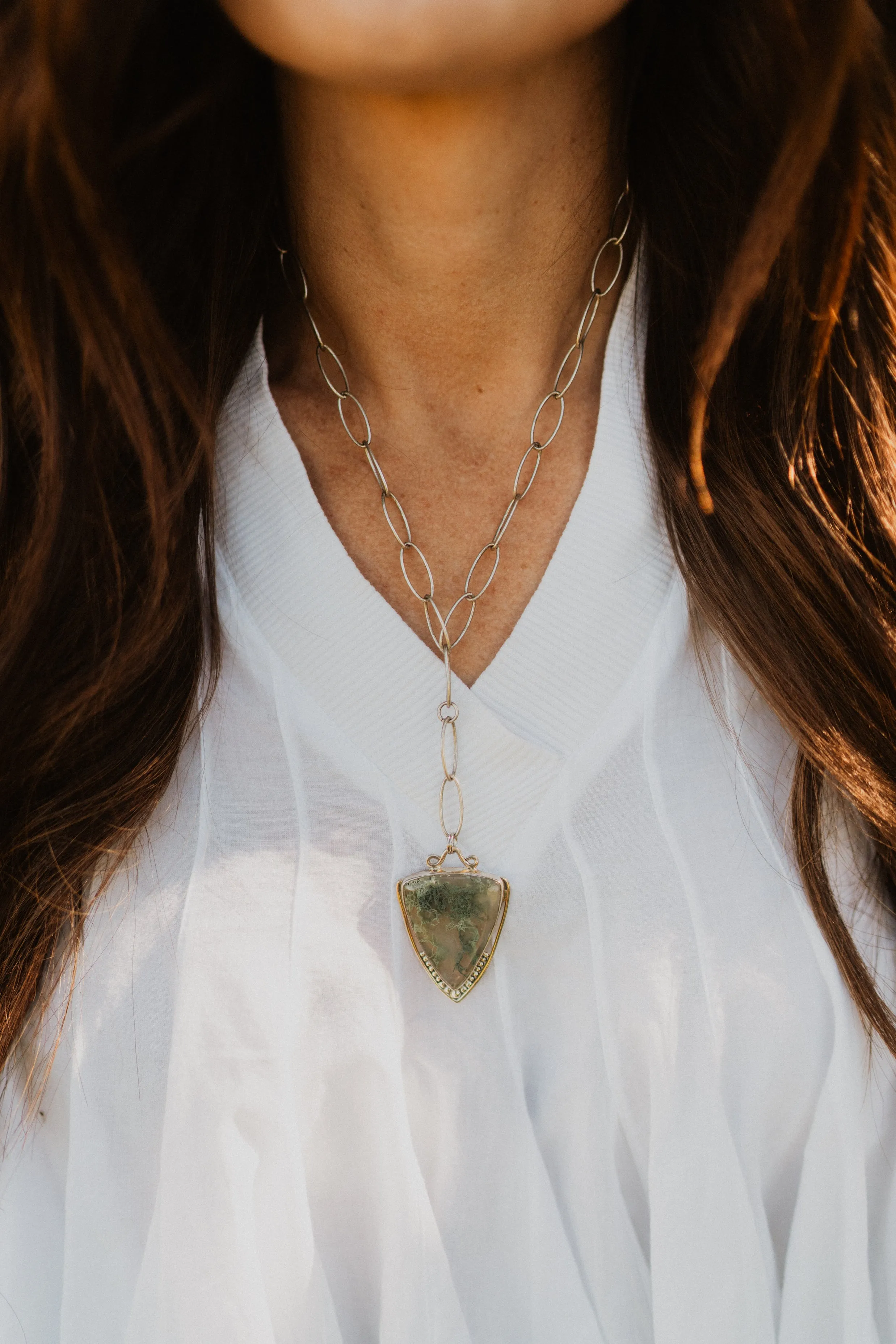 Fern Necklace | Moss Agate - FINAL SALE sold by Goldie Lew product image thumbnail 2