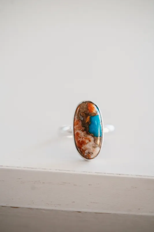 Sunny Ring | Spiny Oyster Turquoise - FINAL SALE sold by Goldie Lew