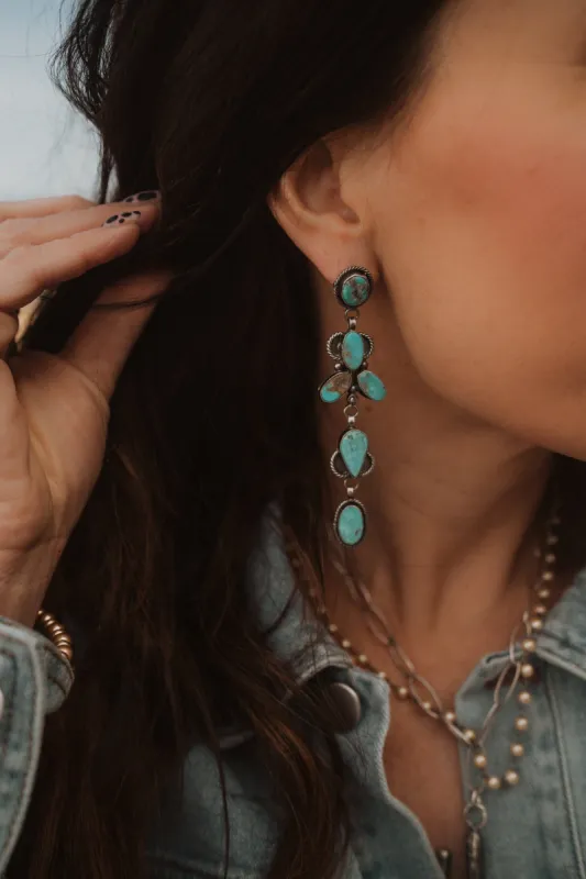 Dianna Earrings | Turquoise sold by Goldie Lew