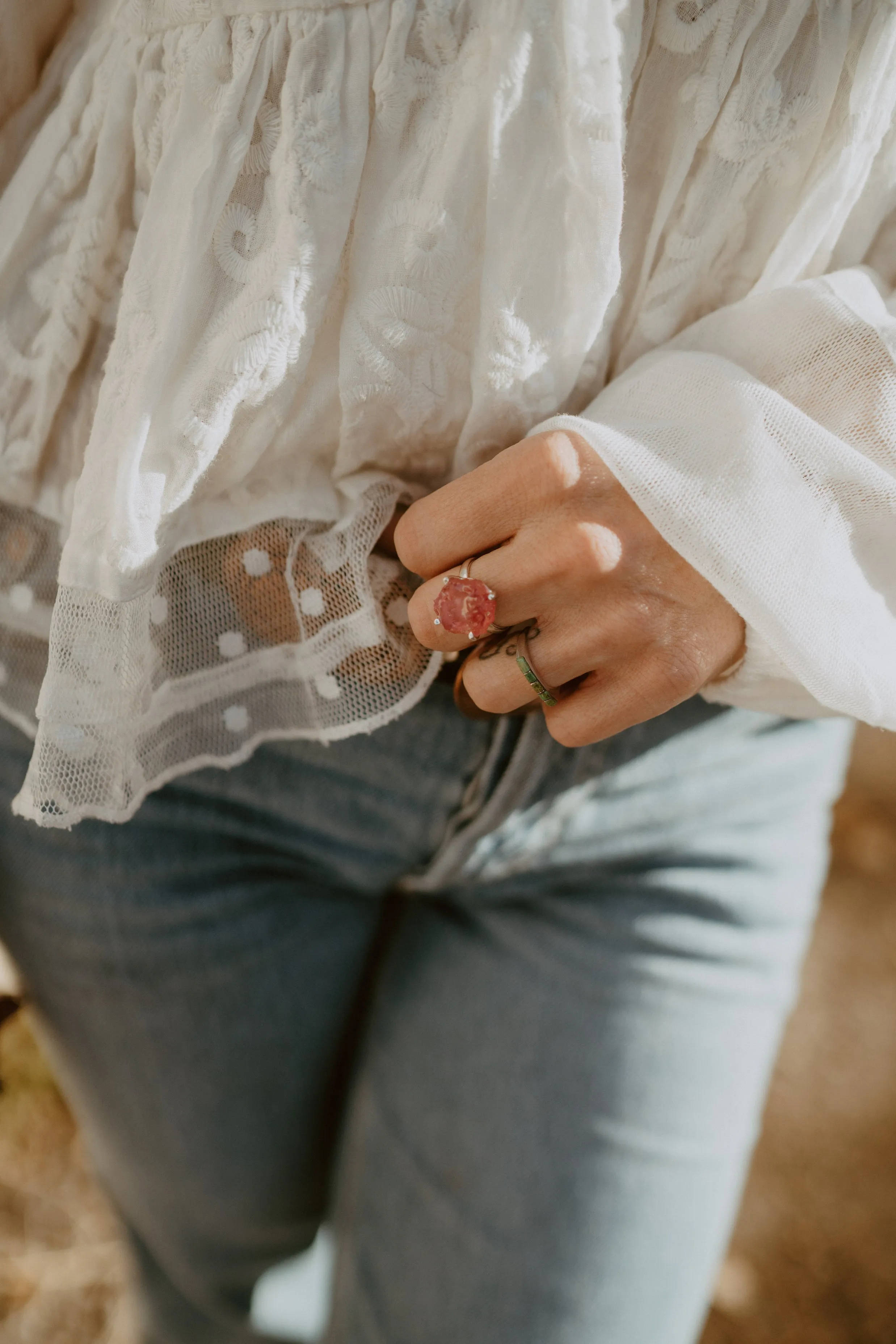 Oakley Ring | Red Quartz sold by Goldie Lew product image thumbnail 4