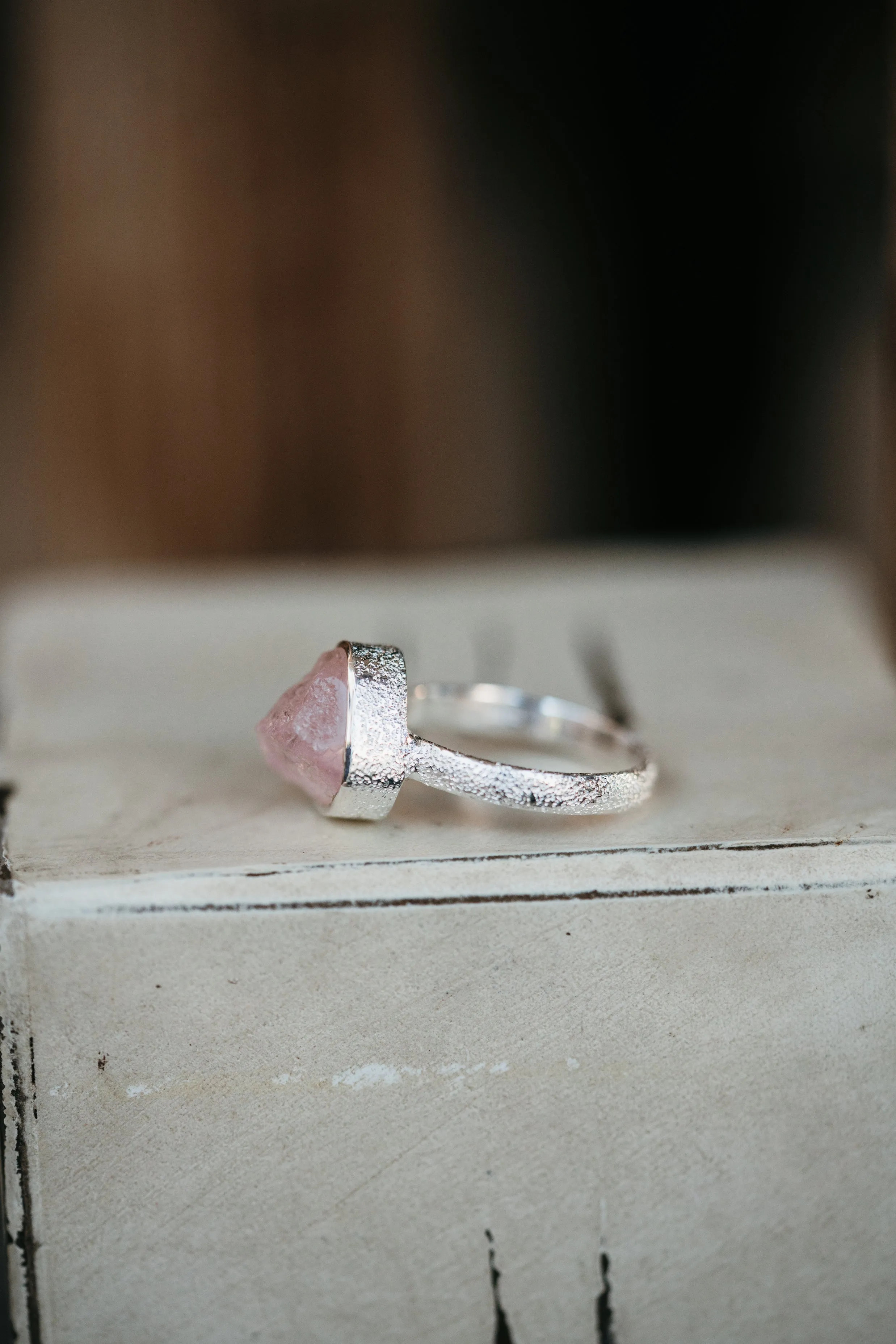 Ximena Ring | #1 | Rough Rose Quartz - FINAL SALE sold by Goldie Lew product image thumbnail 2