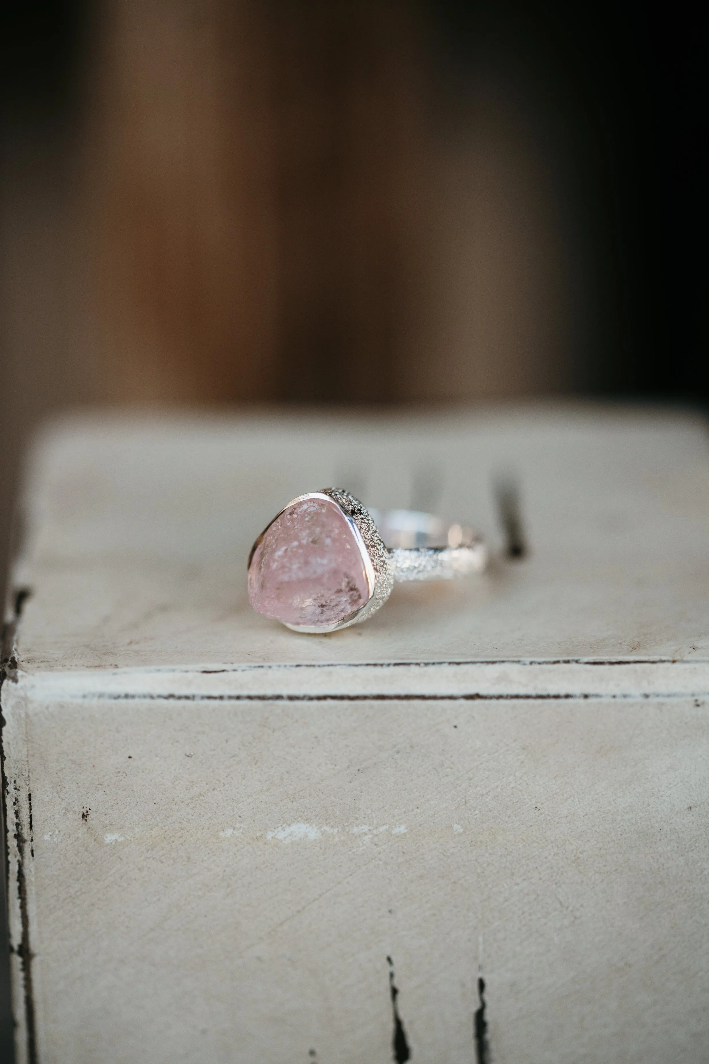 Ximena Ring | #1 | Rough Rose Quartz - FINAL SALE sold by Goldie Lew