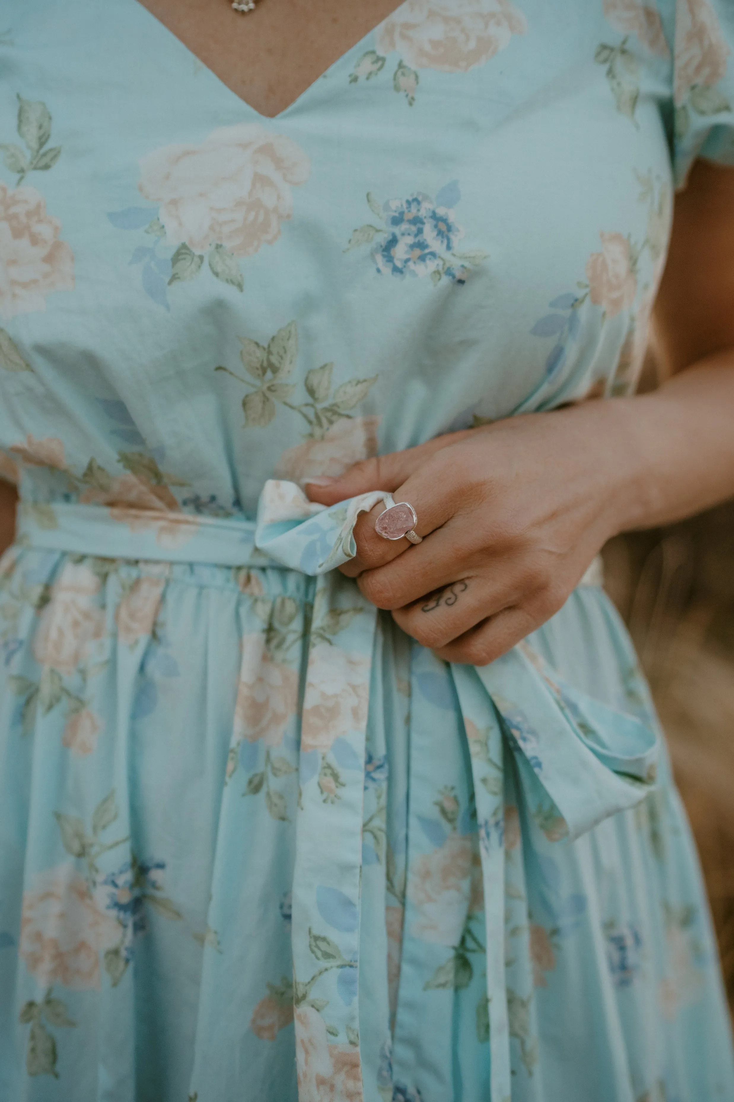 Ximena Ring | #1 | Rough Rose Quartz - FINAL SALE sold by Goldie Lew product image thumbnail 5