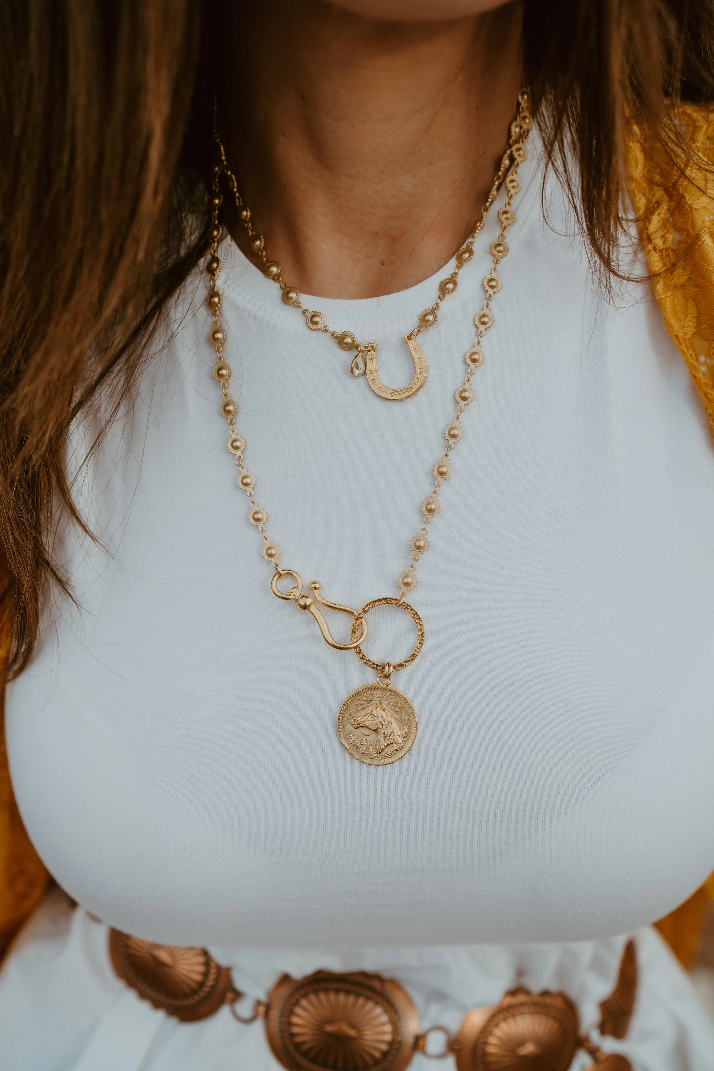 Gold Horse Necklace | Horseshoe Detail sold by Goldie Lew product image thumbnail 2