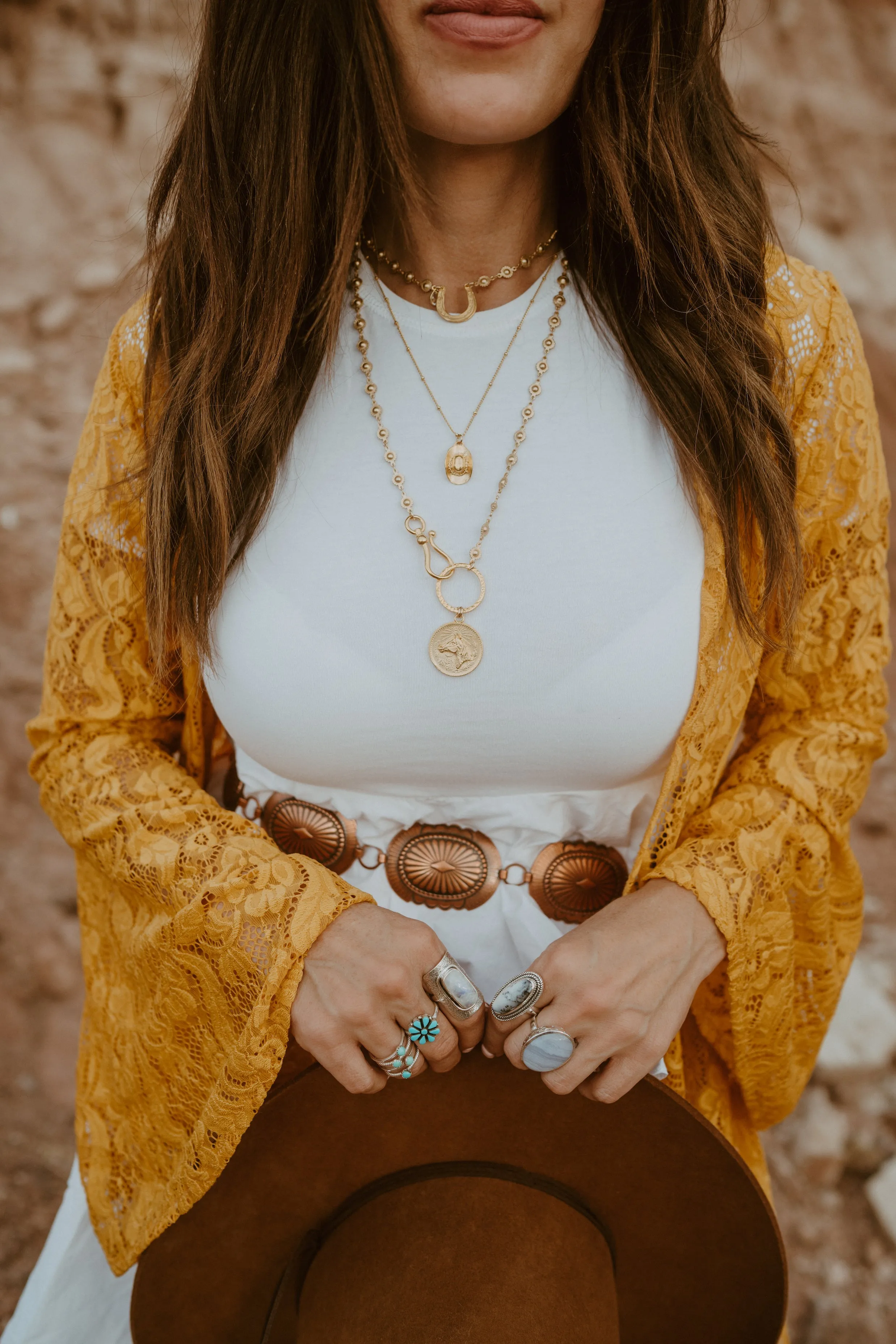 Gold Horse Necklace | Horseshoe Detail sold by Goldie Lew product image thumbnail 3