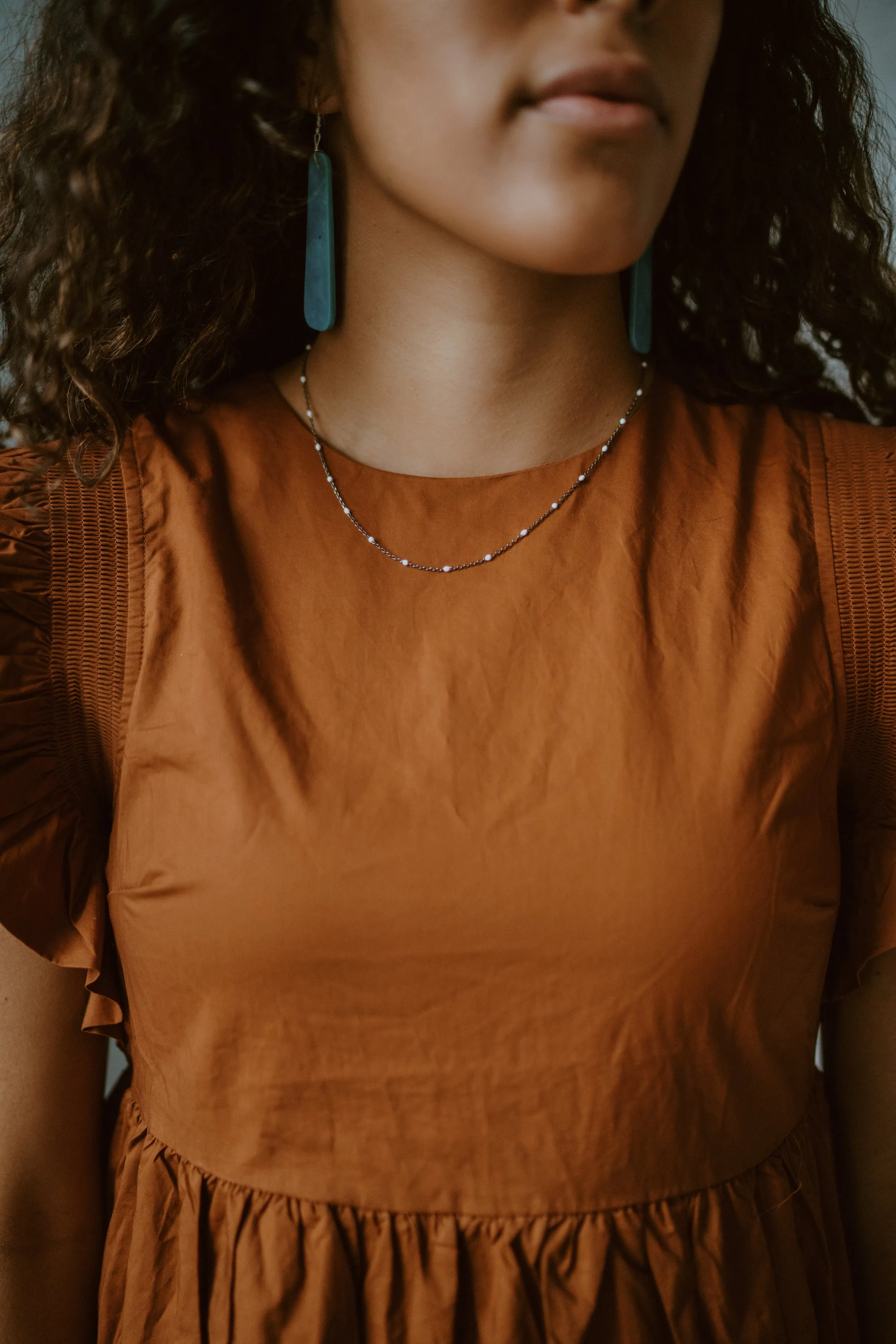 Maria Necklace | Gun Metal + White sold by Goldie Lew