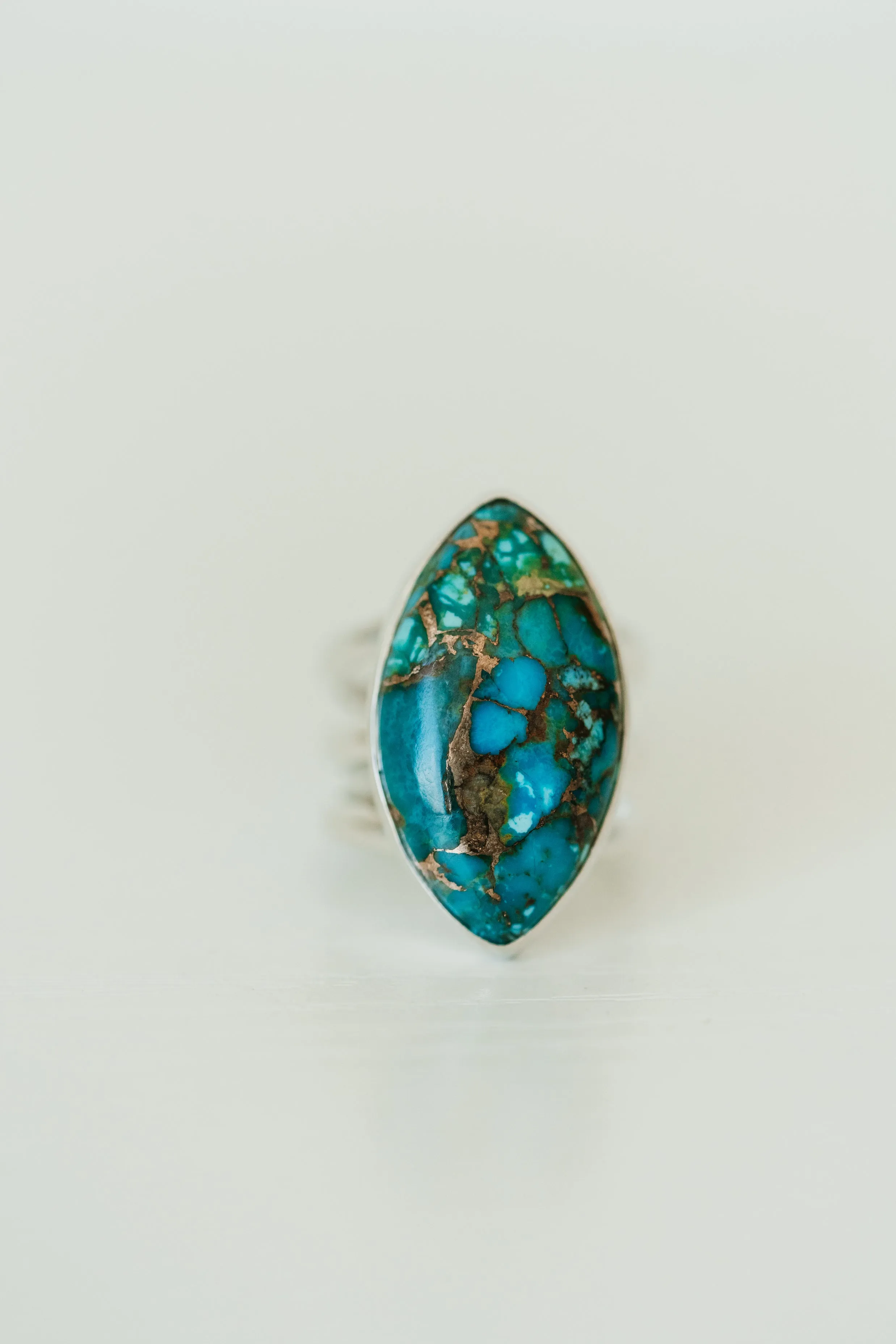 Darian Ring | Blue Copper Turquoise sold by Goldie Lew product image thumbnail 2