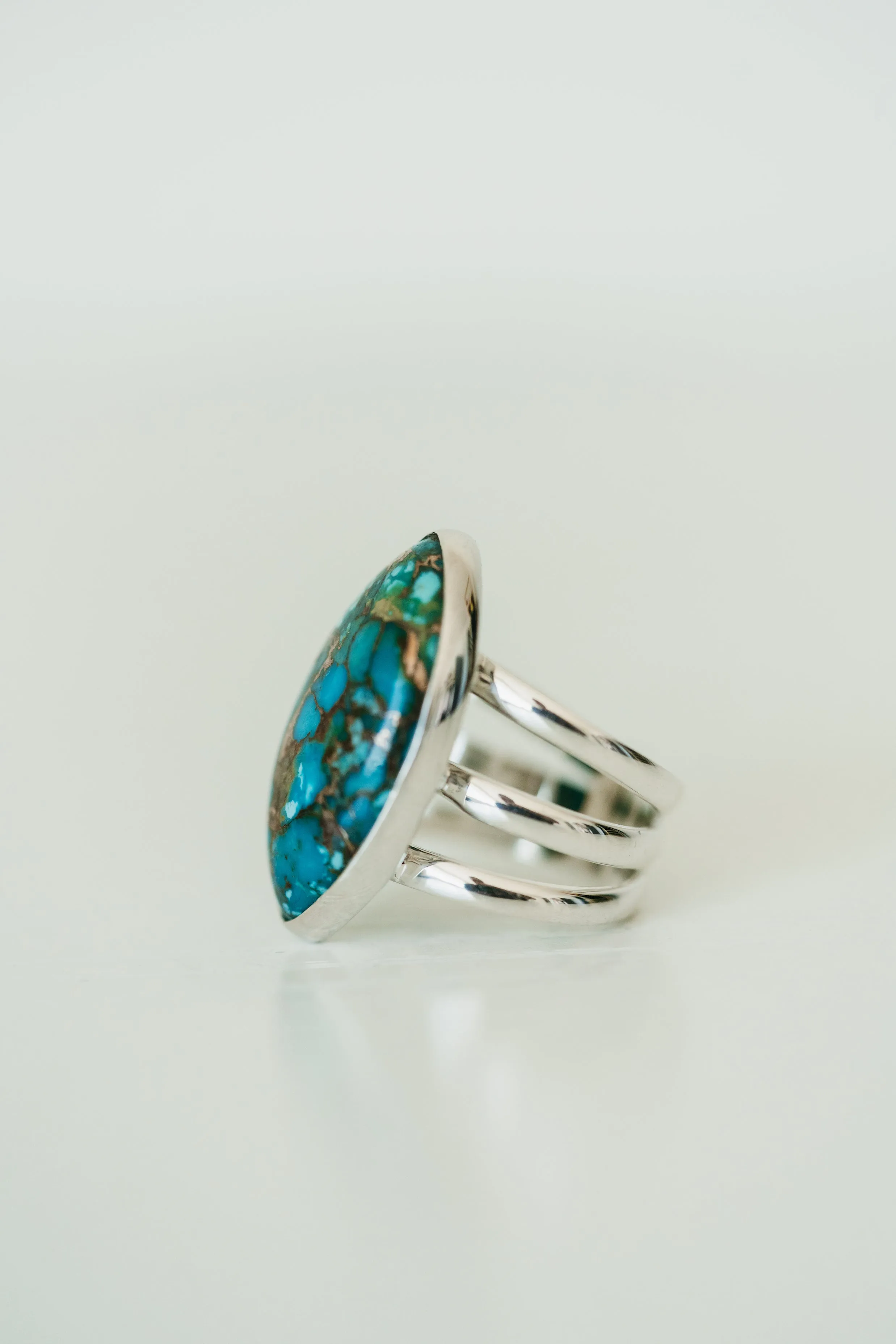Darian Ring | Blue Copper Turquoise sold by Goldie Lew product image thumbnail 3