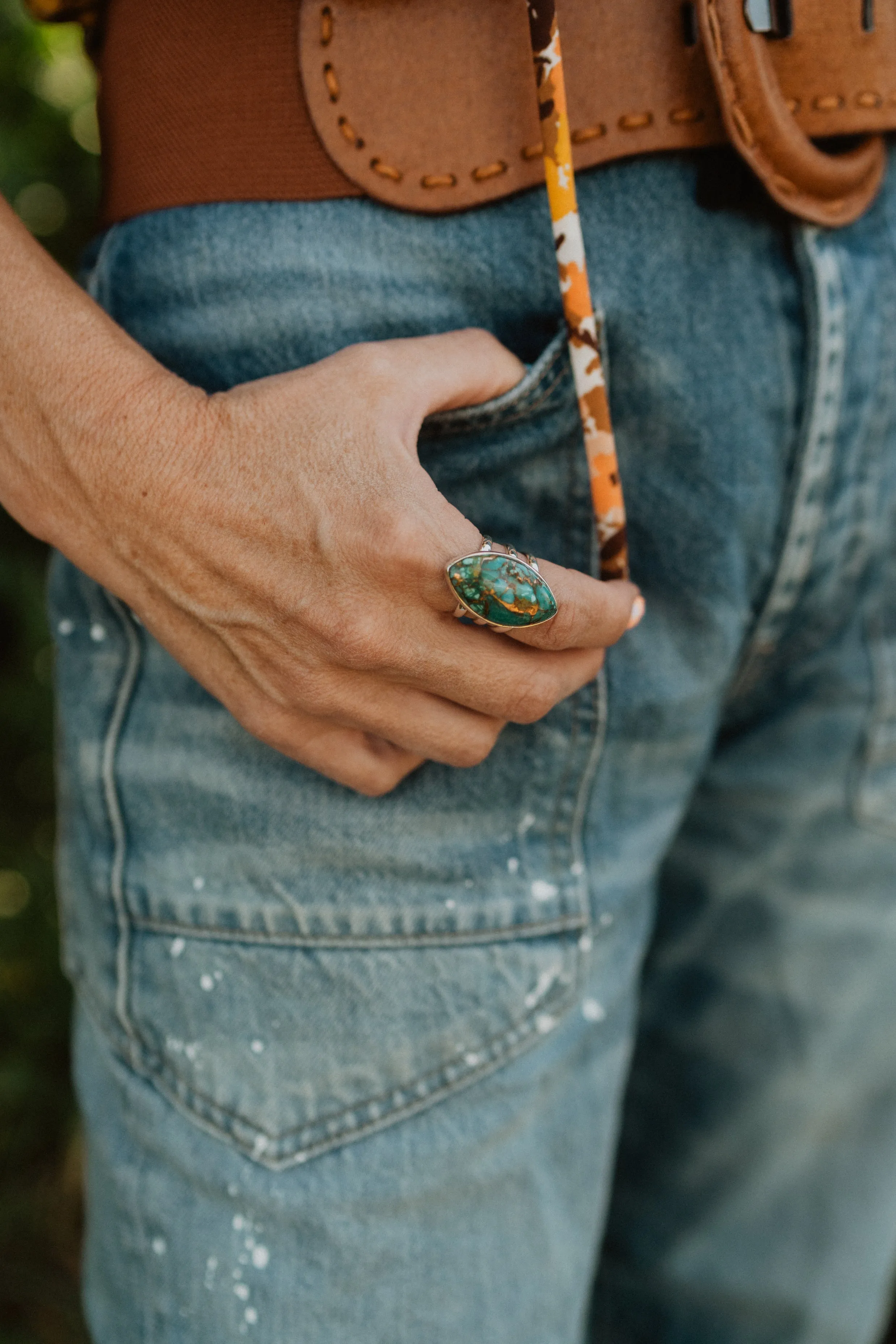 Darian Ring | Blue Copper Turquoise sold by Goldie Lew