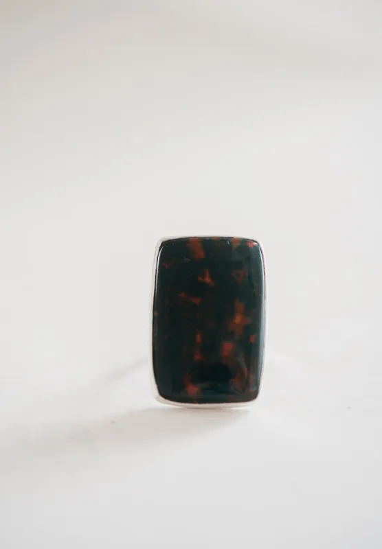 Velvette Ring | Rectangle | Blood Stone sold by Goldie Lew
