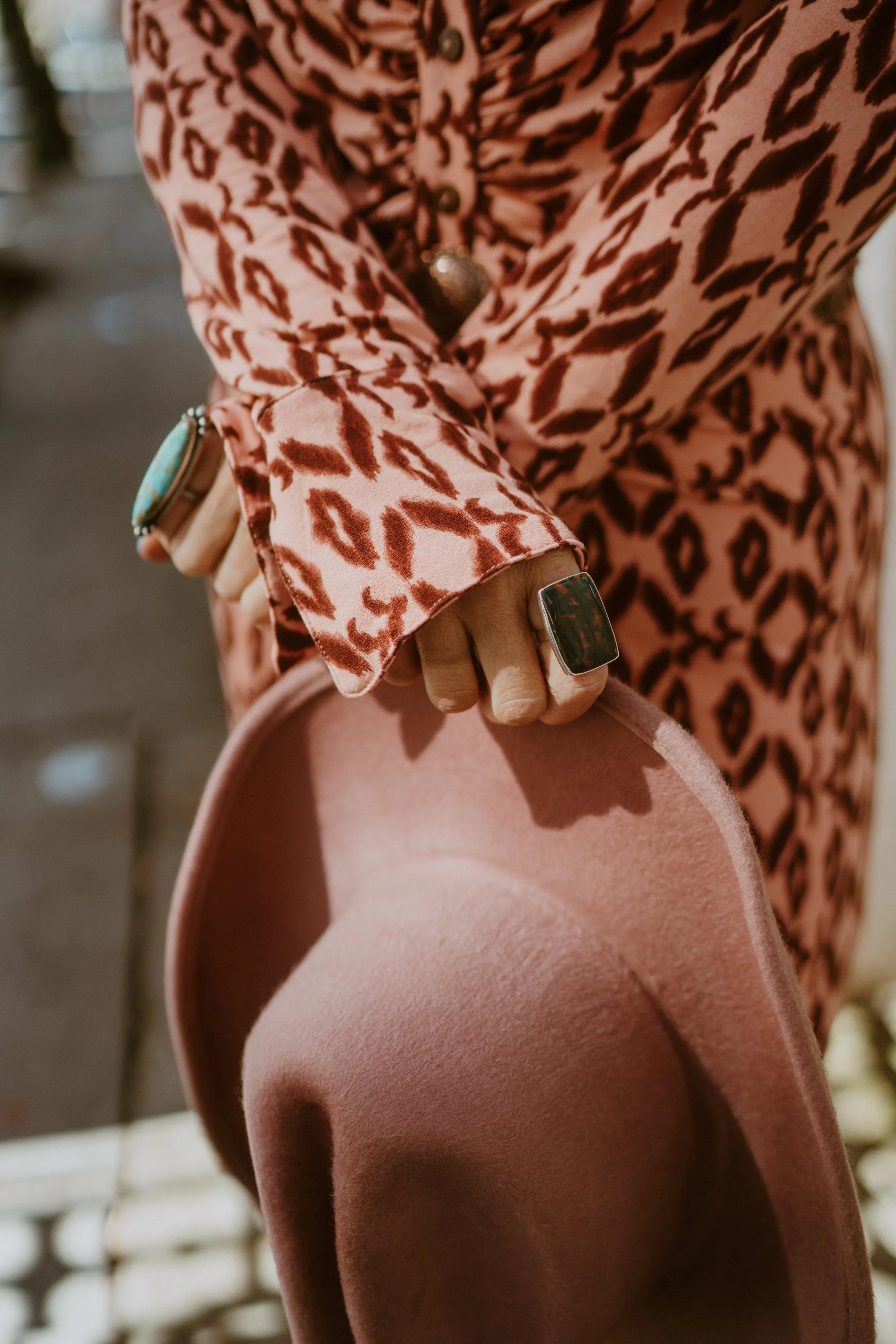 Velvette Ring | Rectangle | Blood Stone sold by Goldie Lew product image thumbnail 3