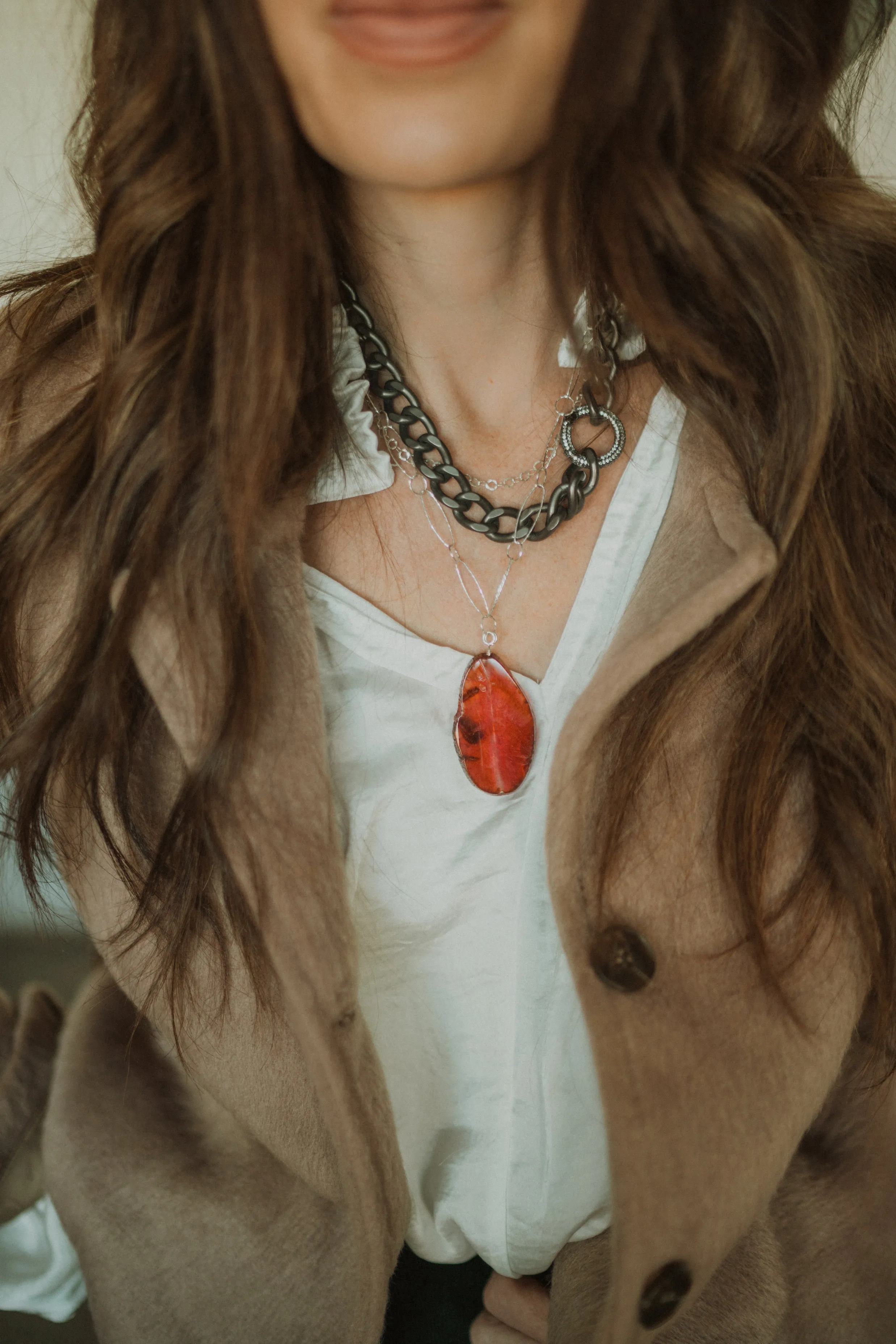 Kyree Necklace | Red Agate - FINAL SALE sold by Goldie Lew product image thumbnail 2