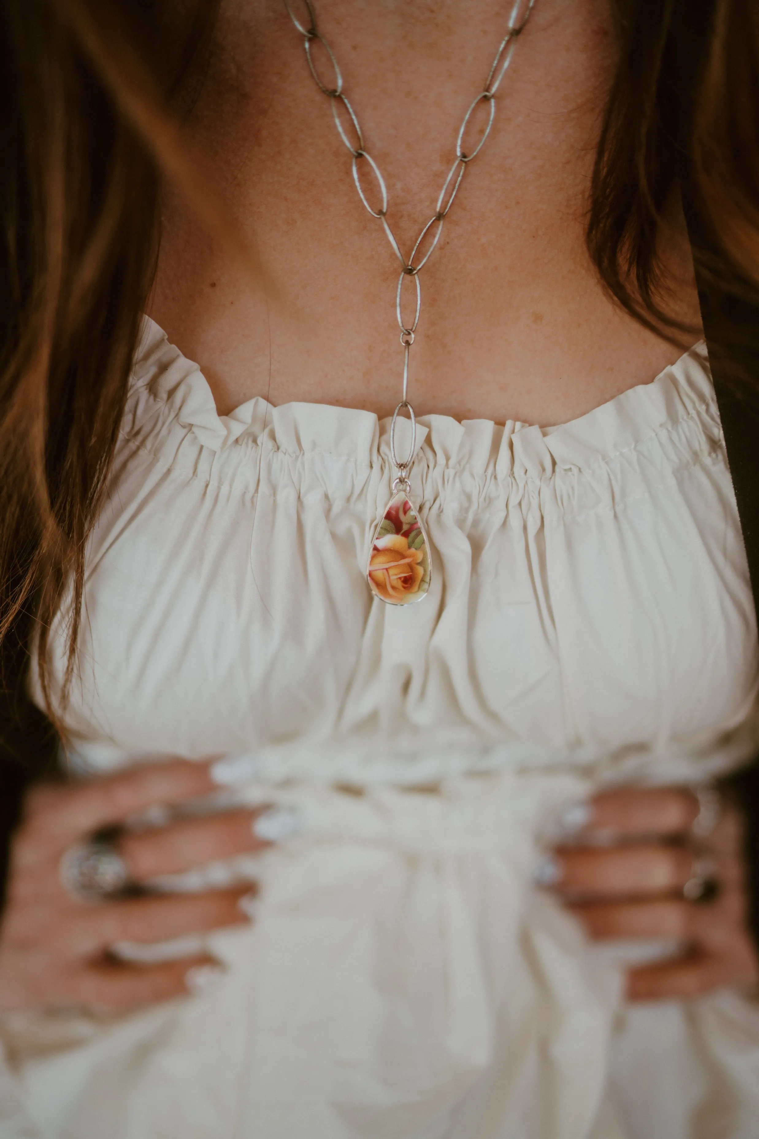 Ceelo Necklace | Ceramic Rose sold by Goldie Lew product image thumbnail 2