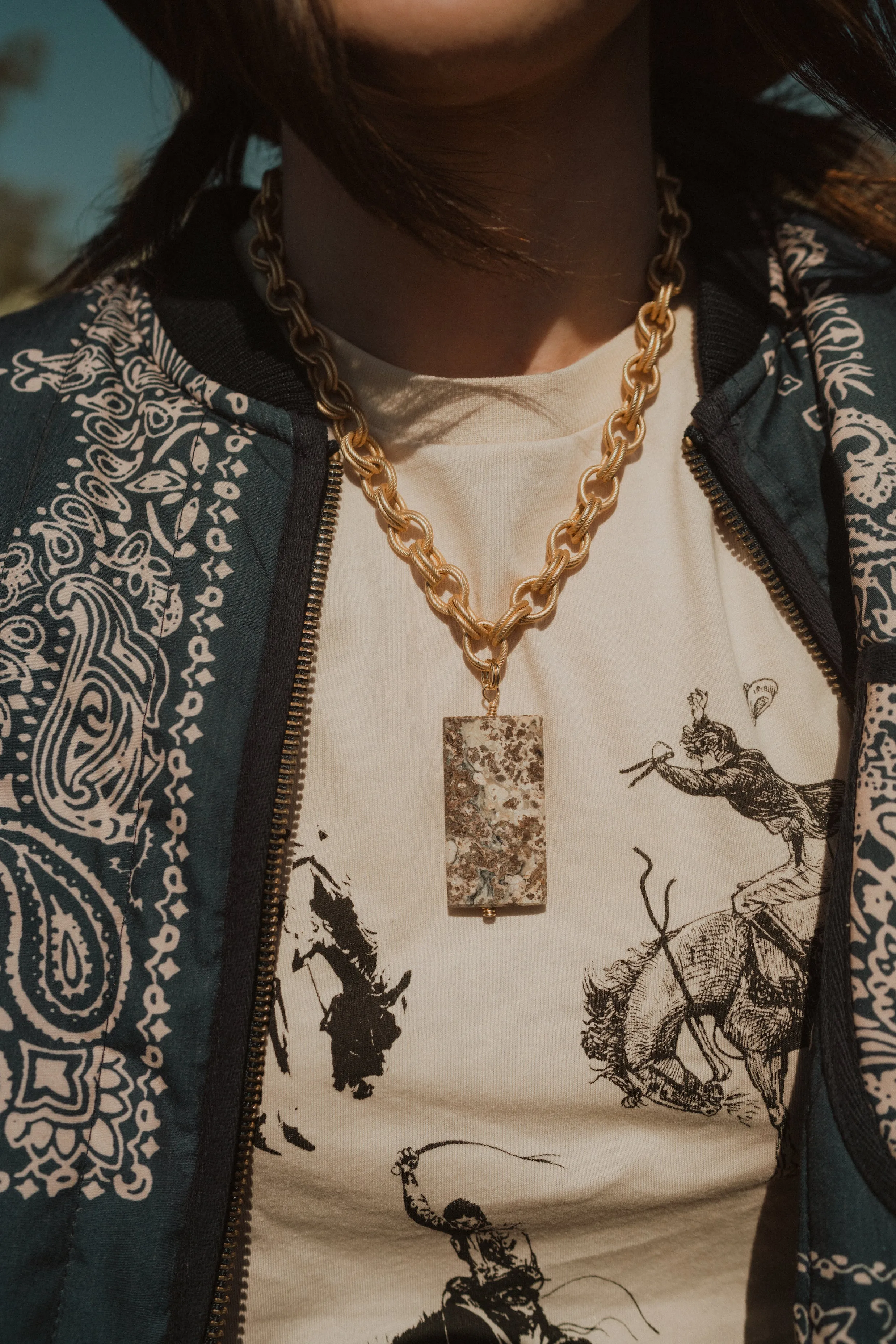 Debra Necklace | White Agate sold by Goldie Lew product image thumbnail 3