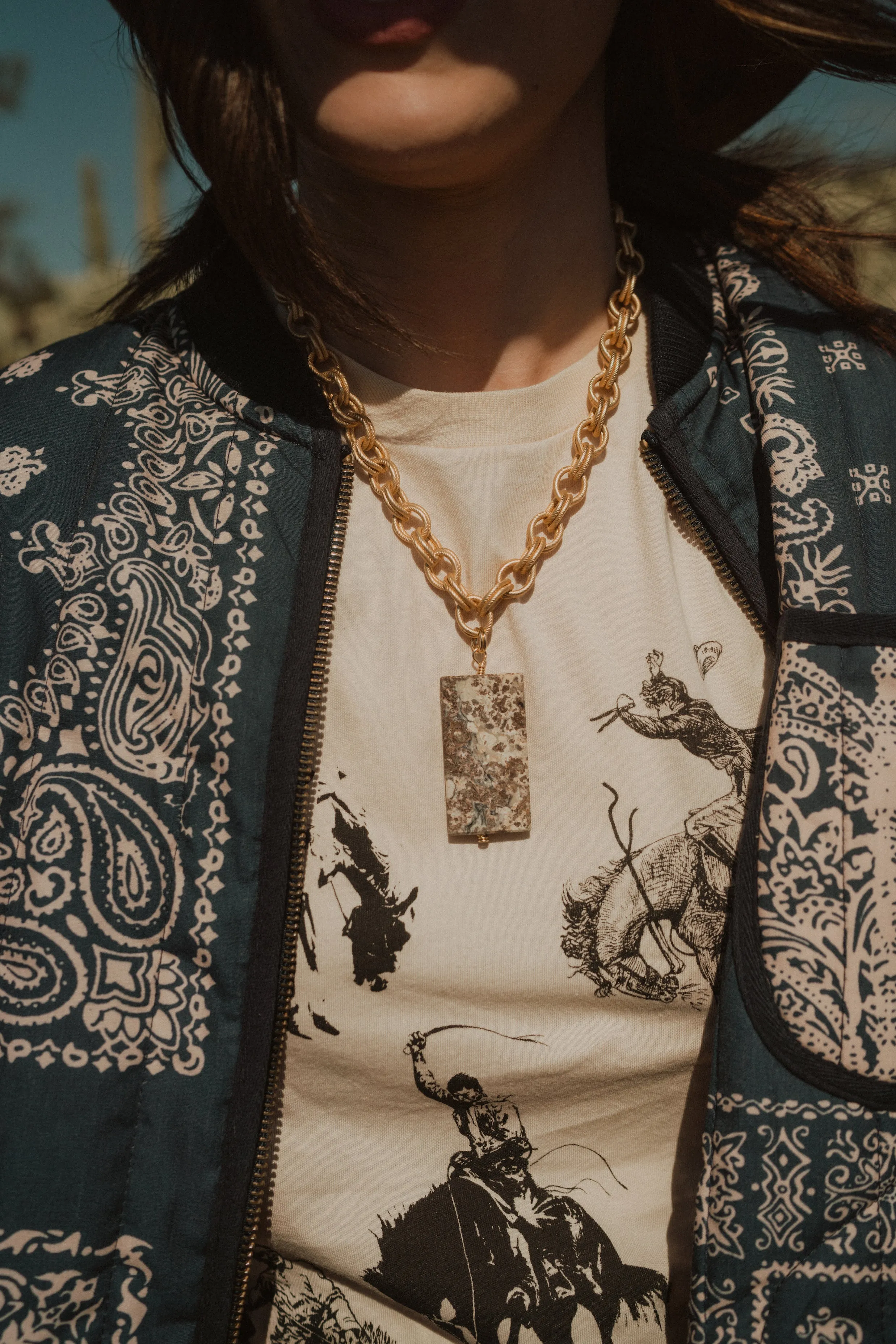 Debra Necklace | White Agate sold by Goldie Lew product image thumbnail 2