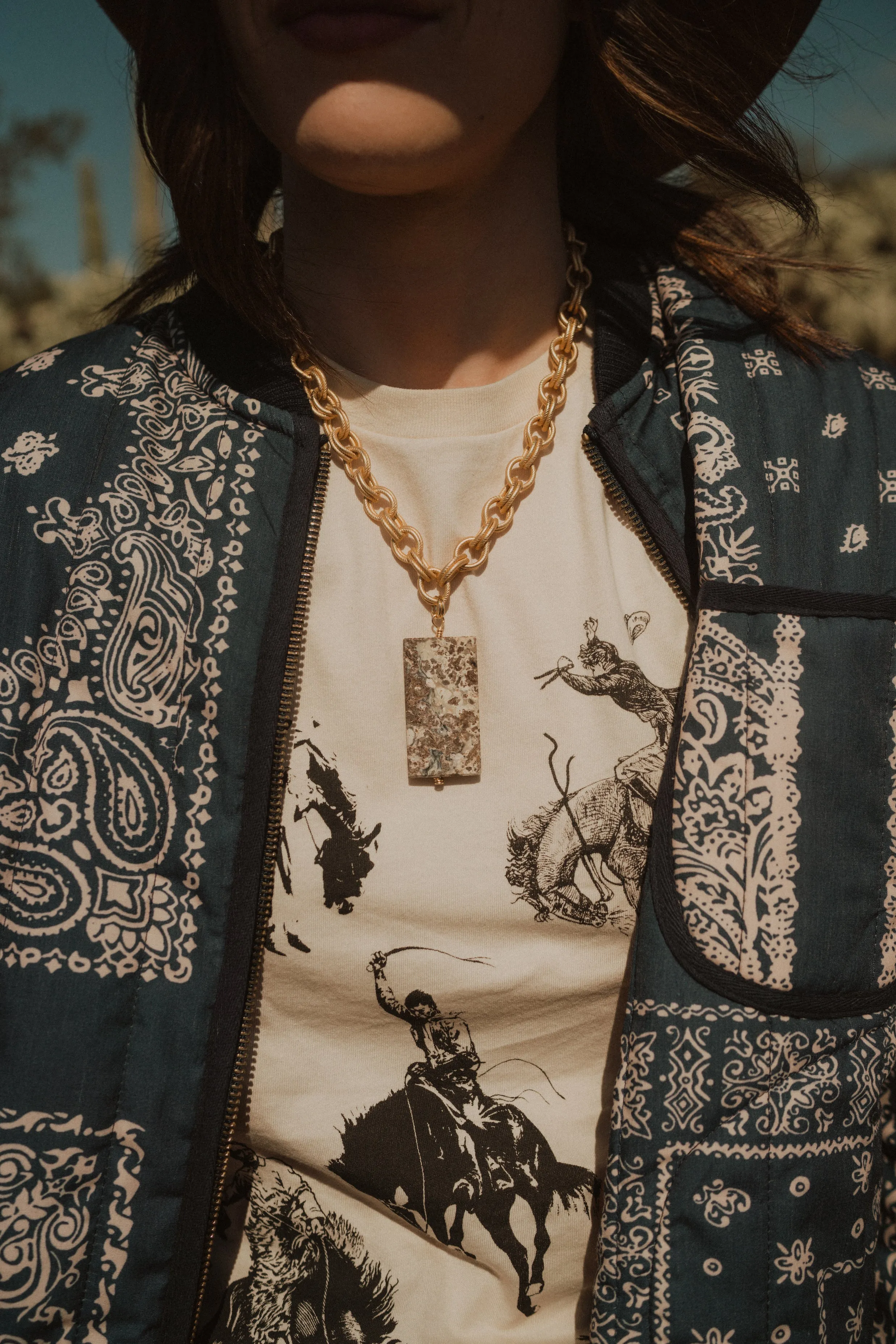 Debra Necklace | White Agate sold by Goldie Lew