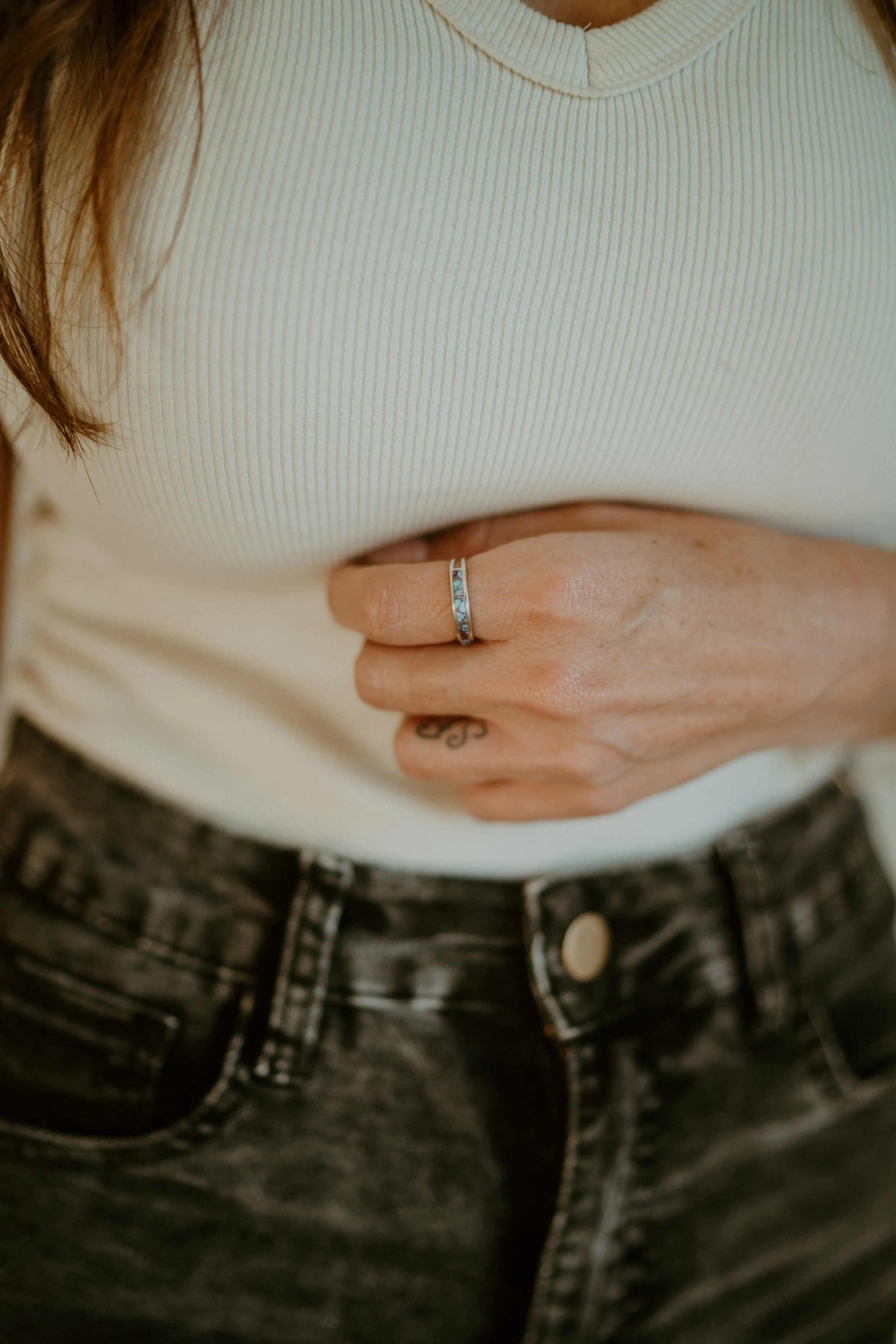 Single Bar Ring | Purple Turquoise sold by Goldie Lew product image thumbnail 3