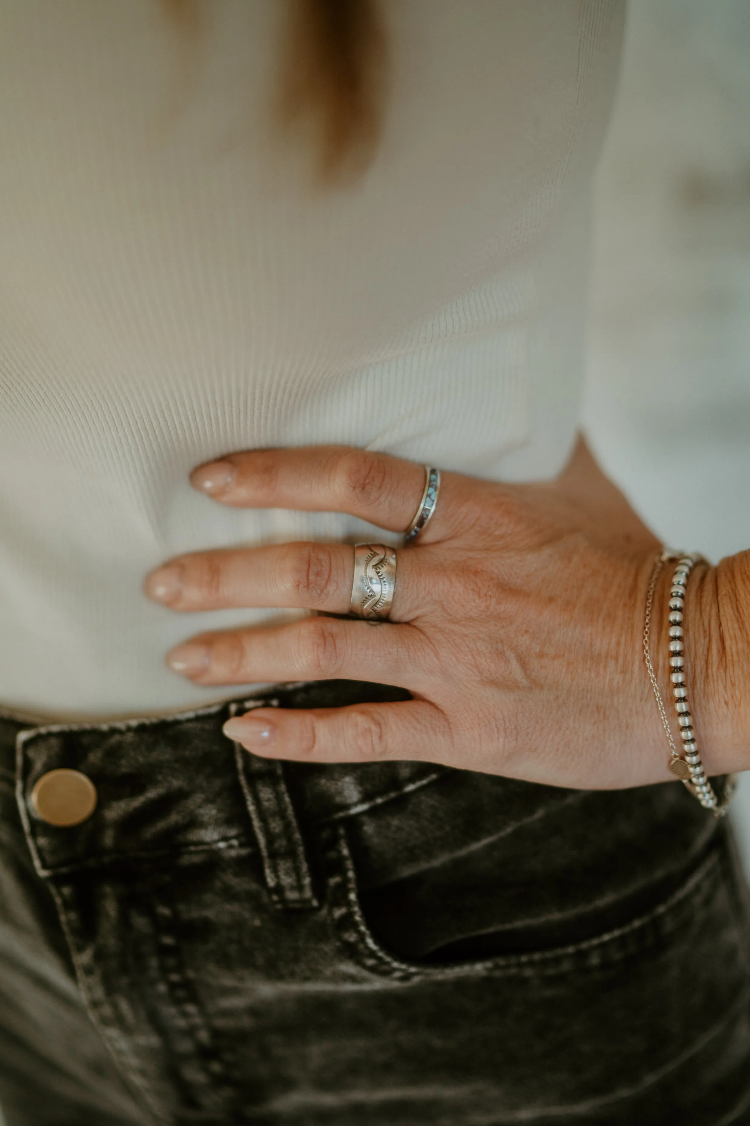 Single Bar Ring | Purple Turquoise sold by Goldie Lew product image thumbnail 2