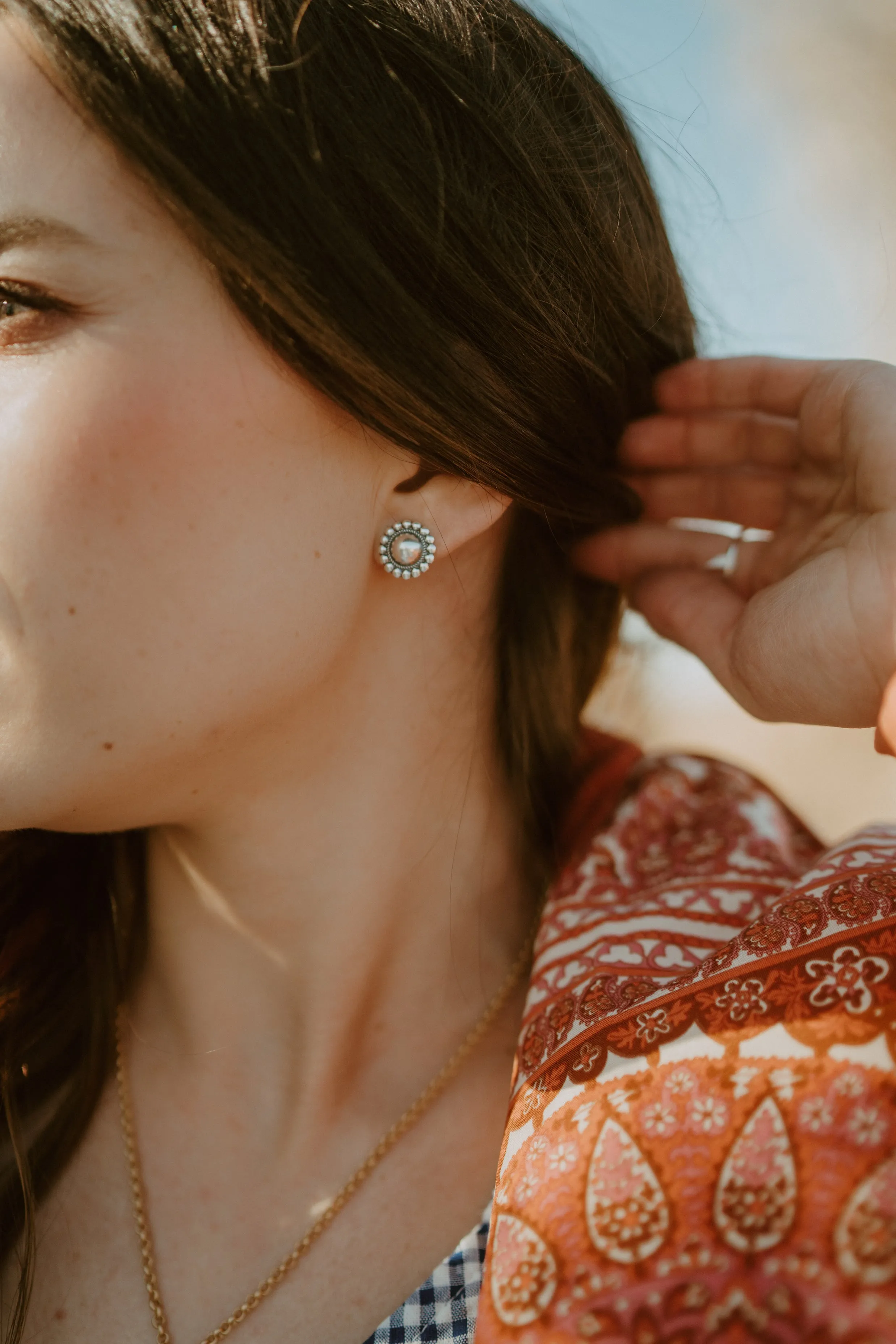 Silver Bianca Studs | Circle sold by Goldie Lew