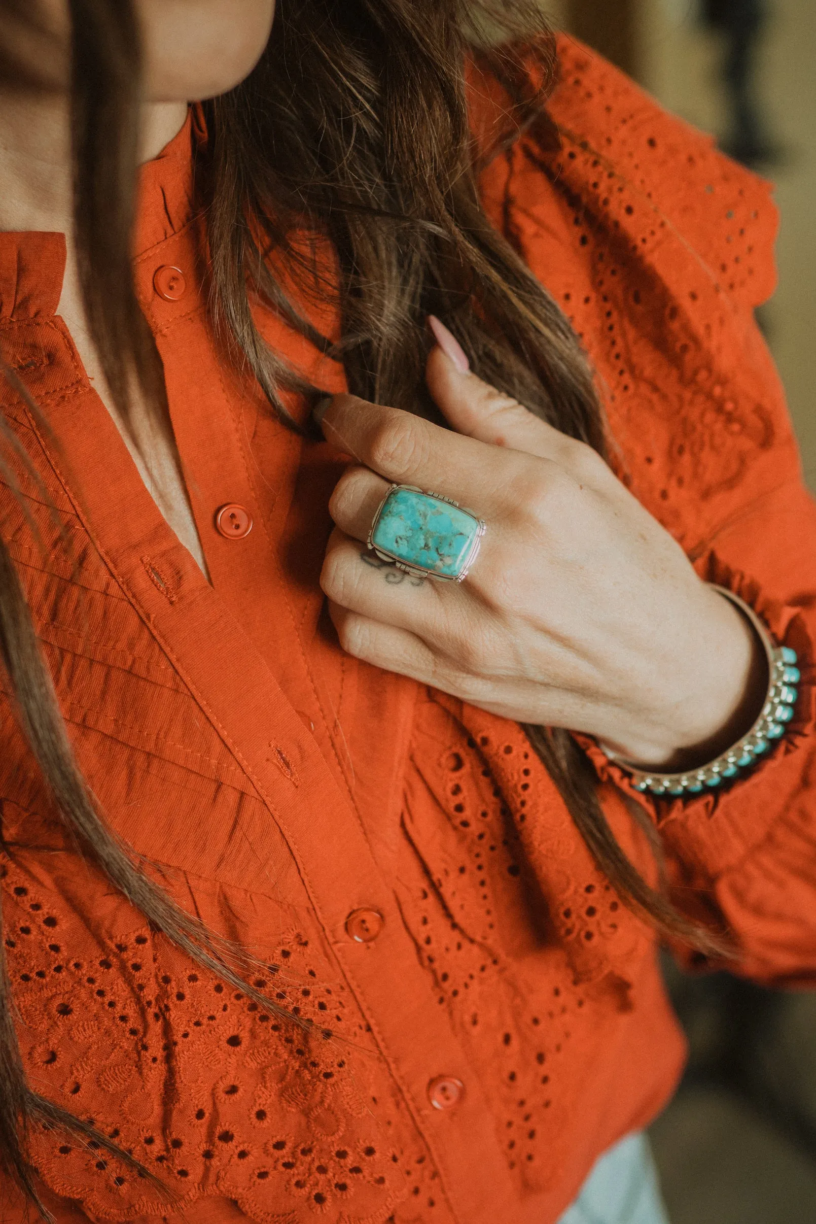 Mandy Ring | Turquoise - FINAL SALE sold by Goldie Lew product image thumbnail 2