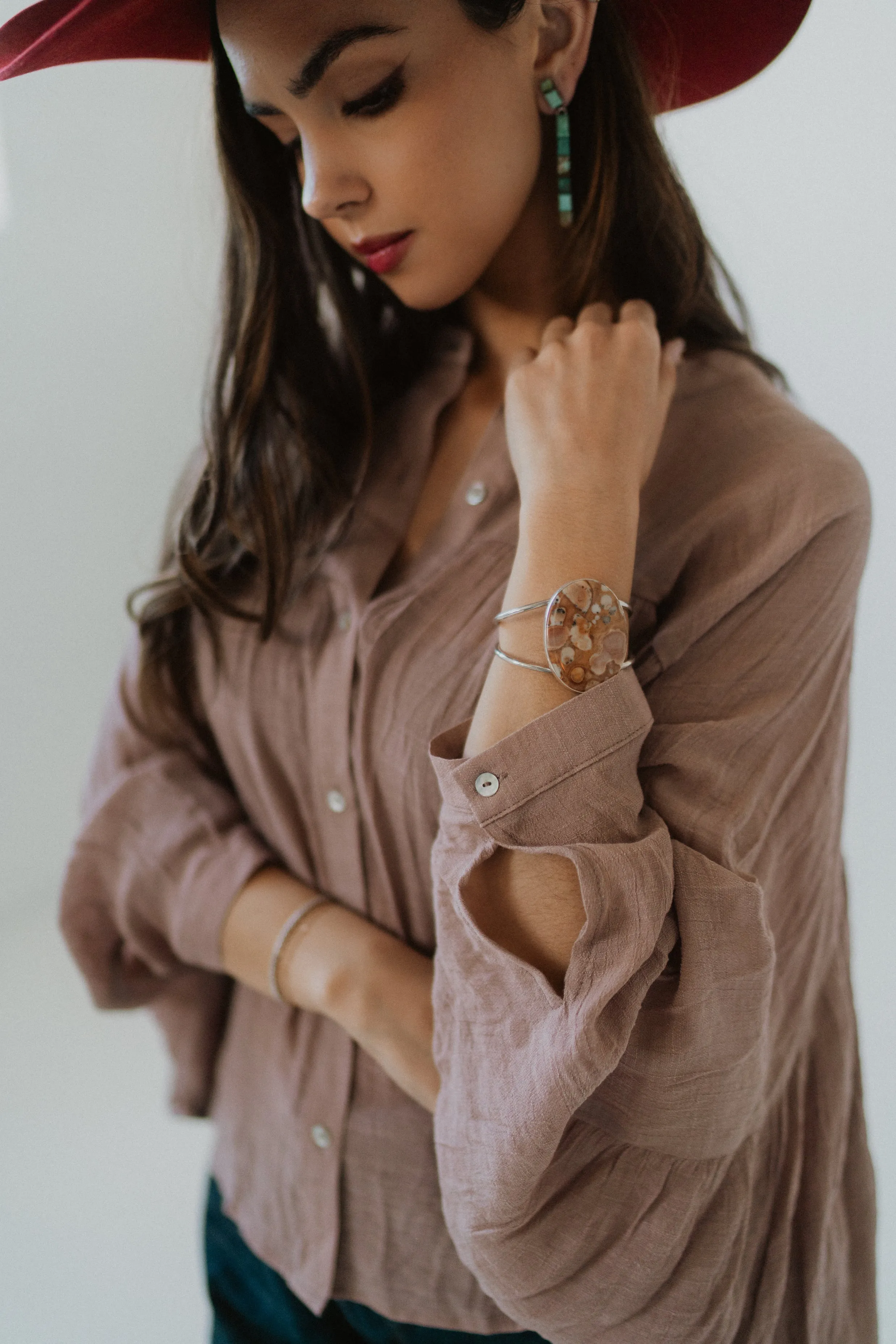 Ginger Cuff | Deer Fawn Jasper sold by Goldie Lew