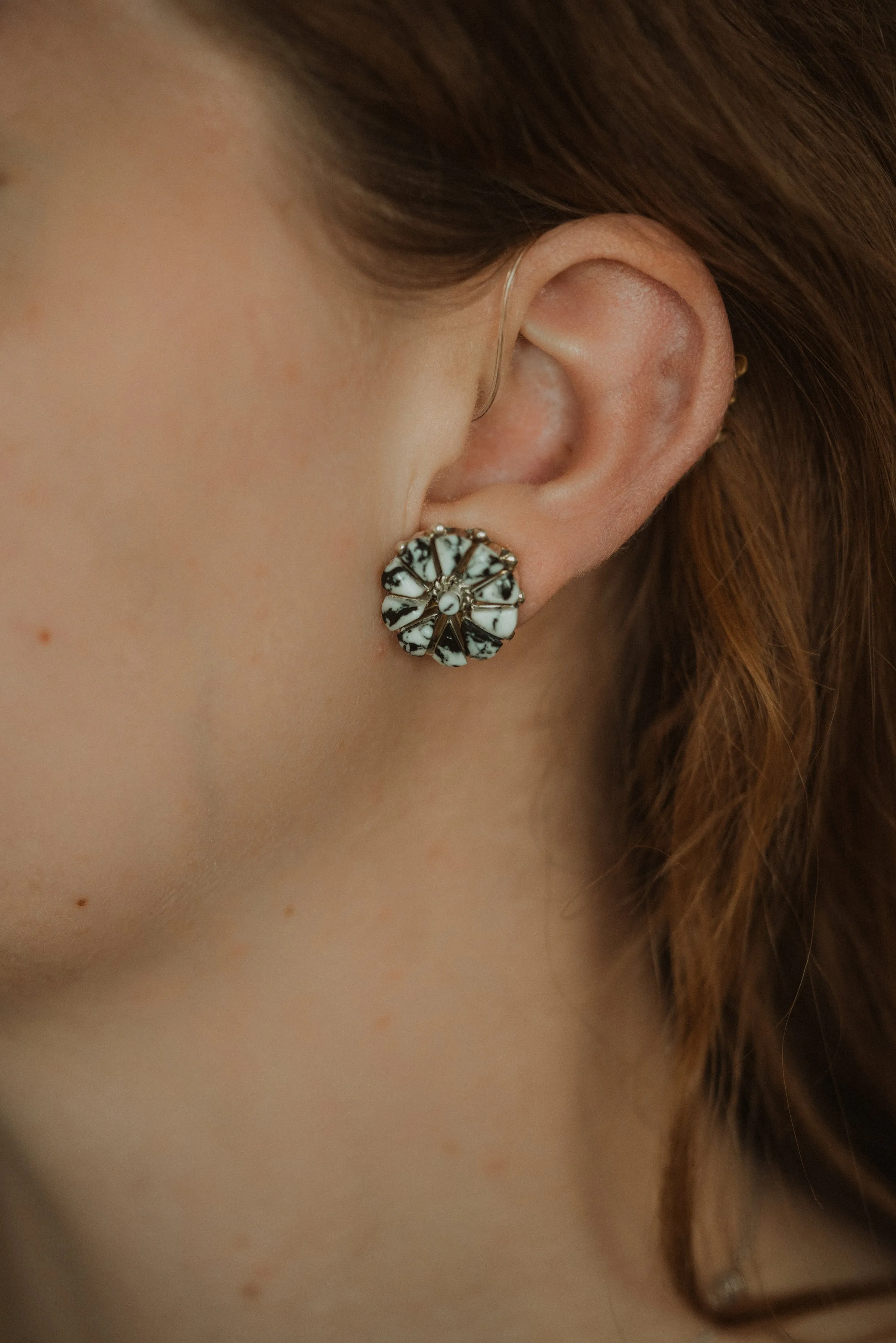 Beyond the Bloom Earrings | Howlite sold by Goldie Lew
