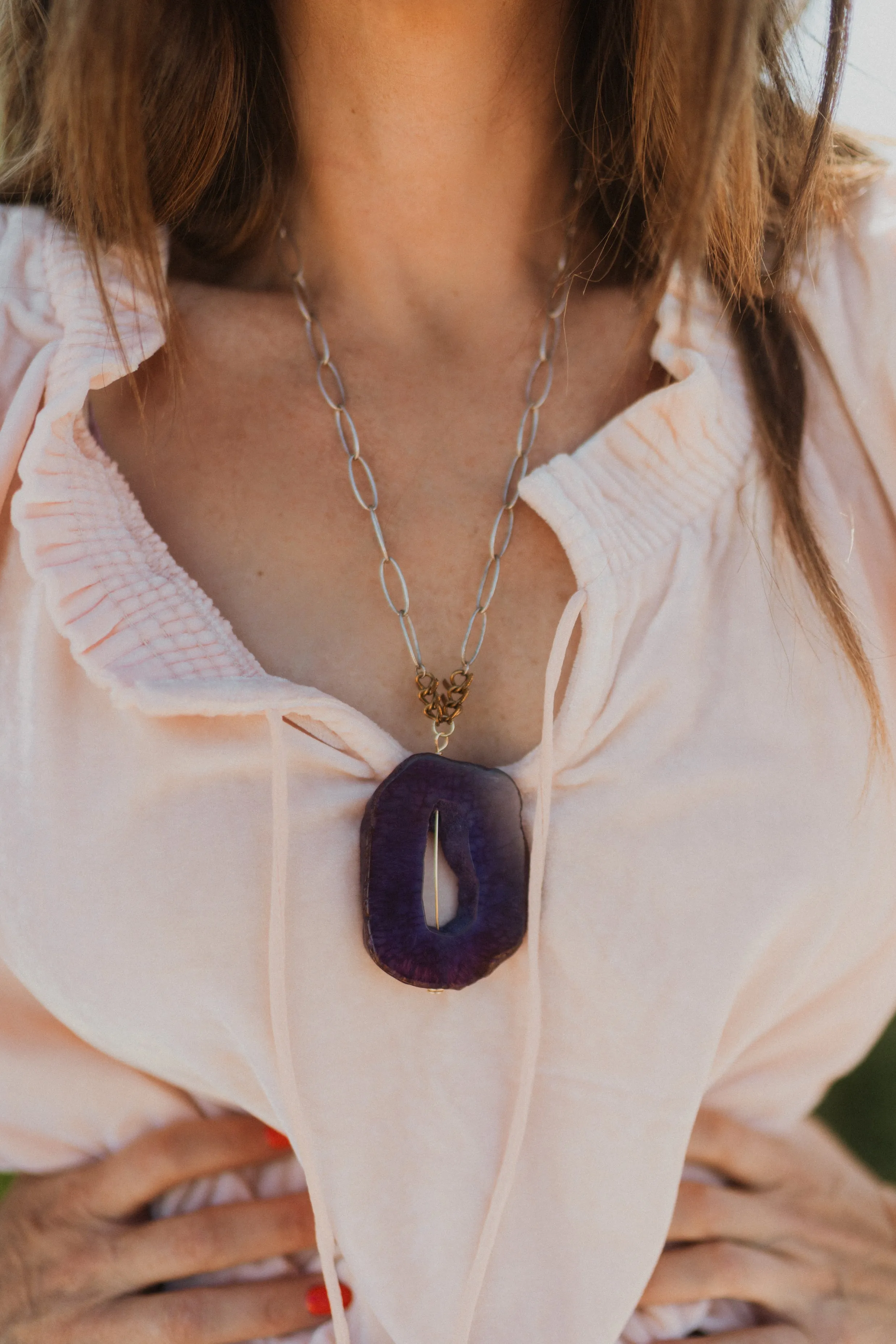 Tara Necklace | Purple sold by Goldie Lew product image thumbnail 2