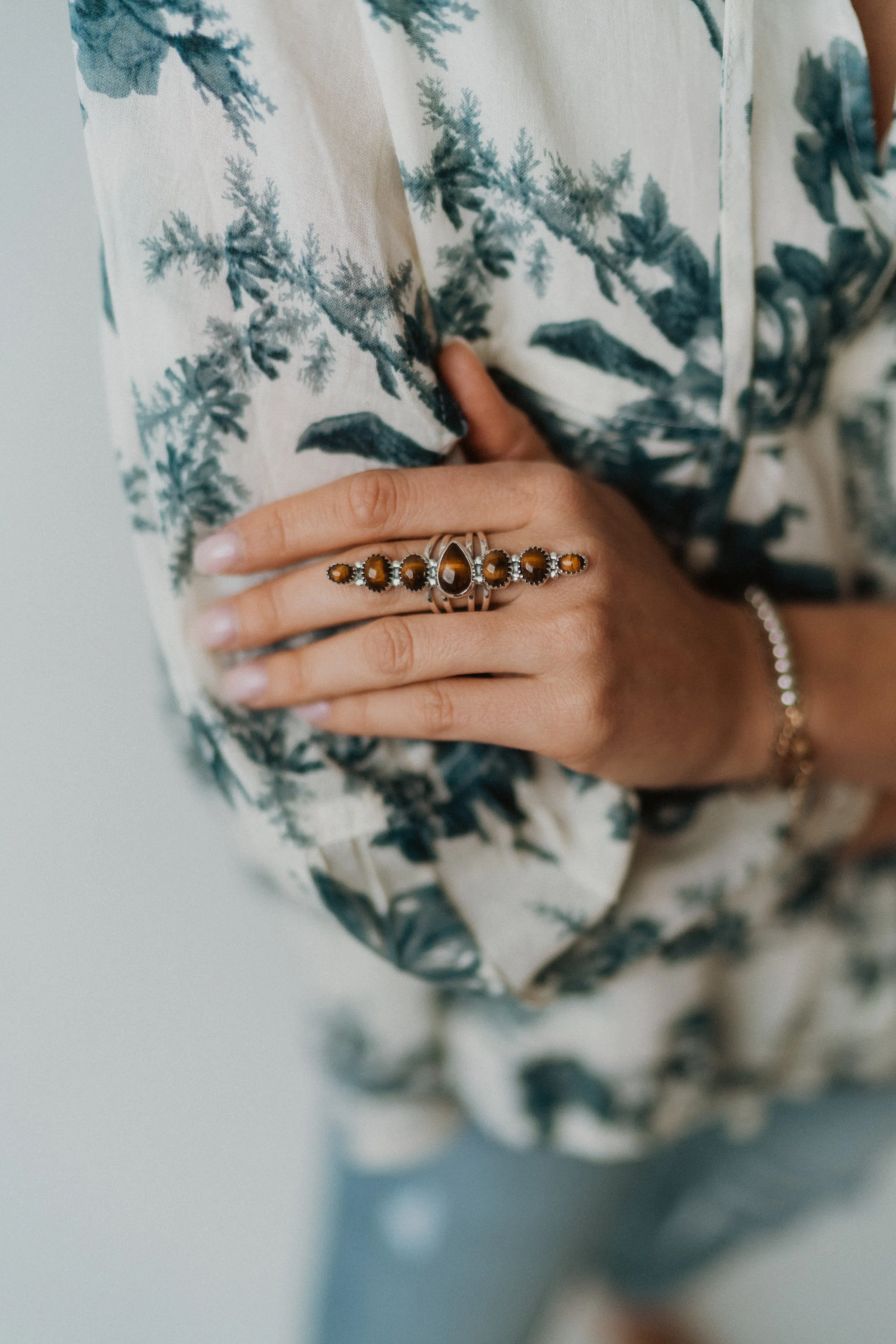 Salihah Ring | Tiger's Eye sold by Goldie Lew