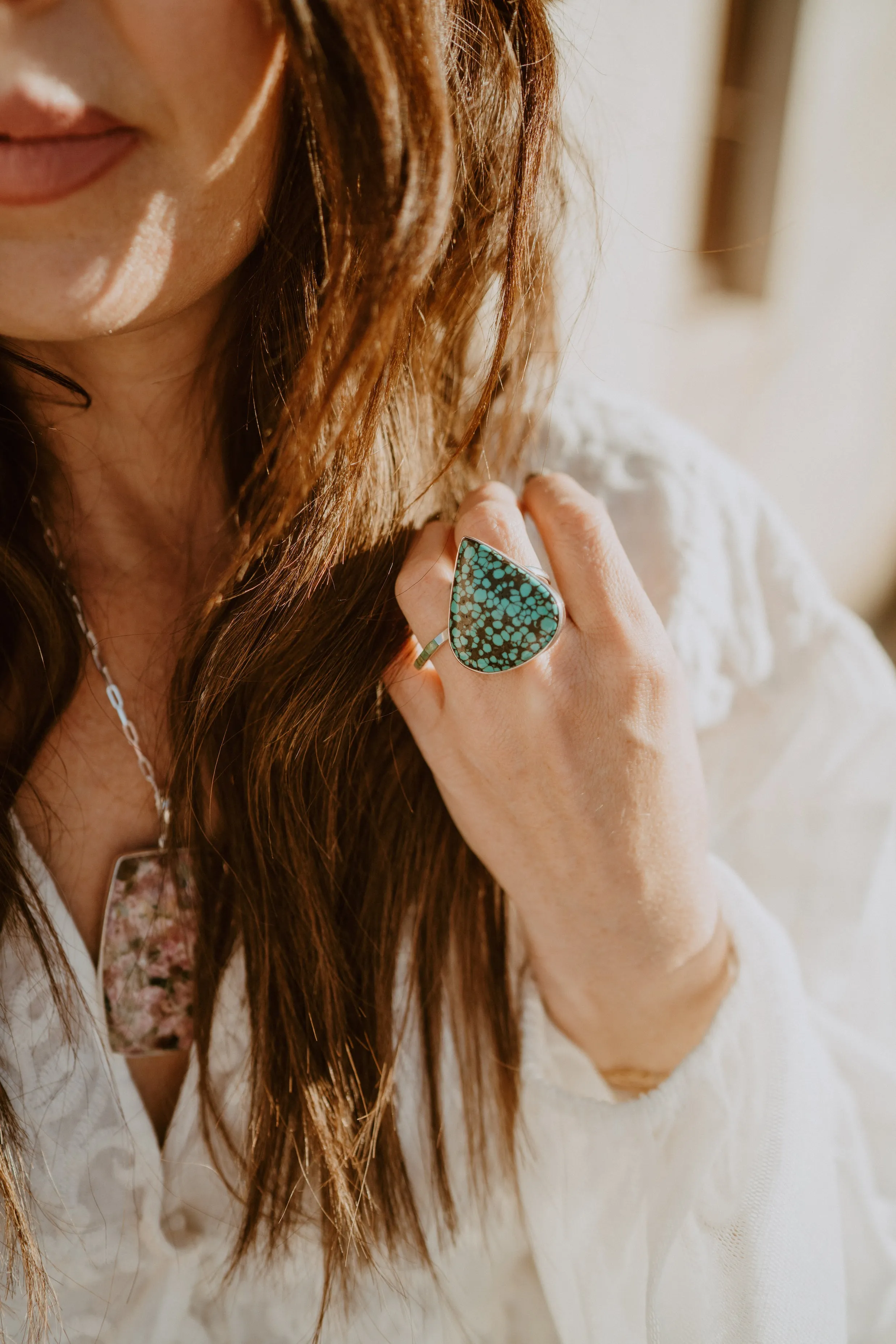 Nadia Ring | Tibetan Turquoise sold by Goldie Lew product image thumbnail 3