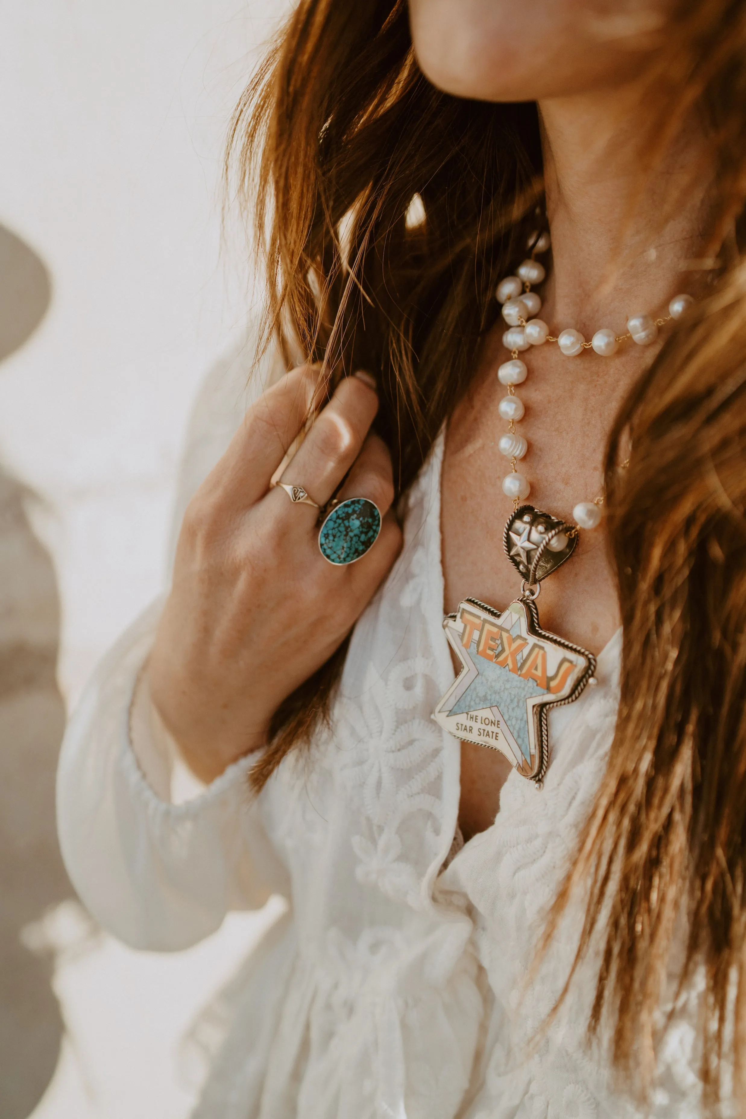 Nadia Ring | Tibetan Turquoise sold by Goldie Lew product image thumbnail 2