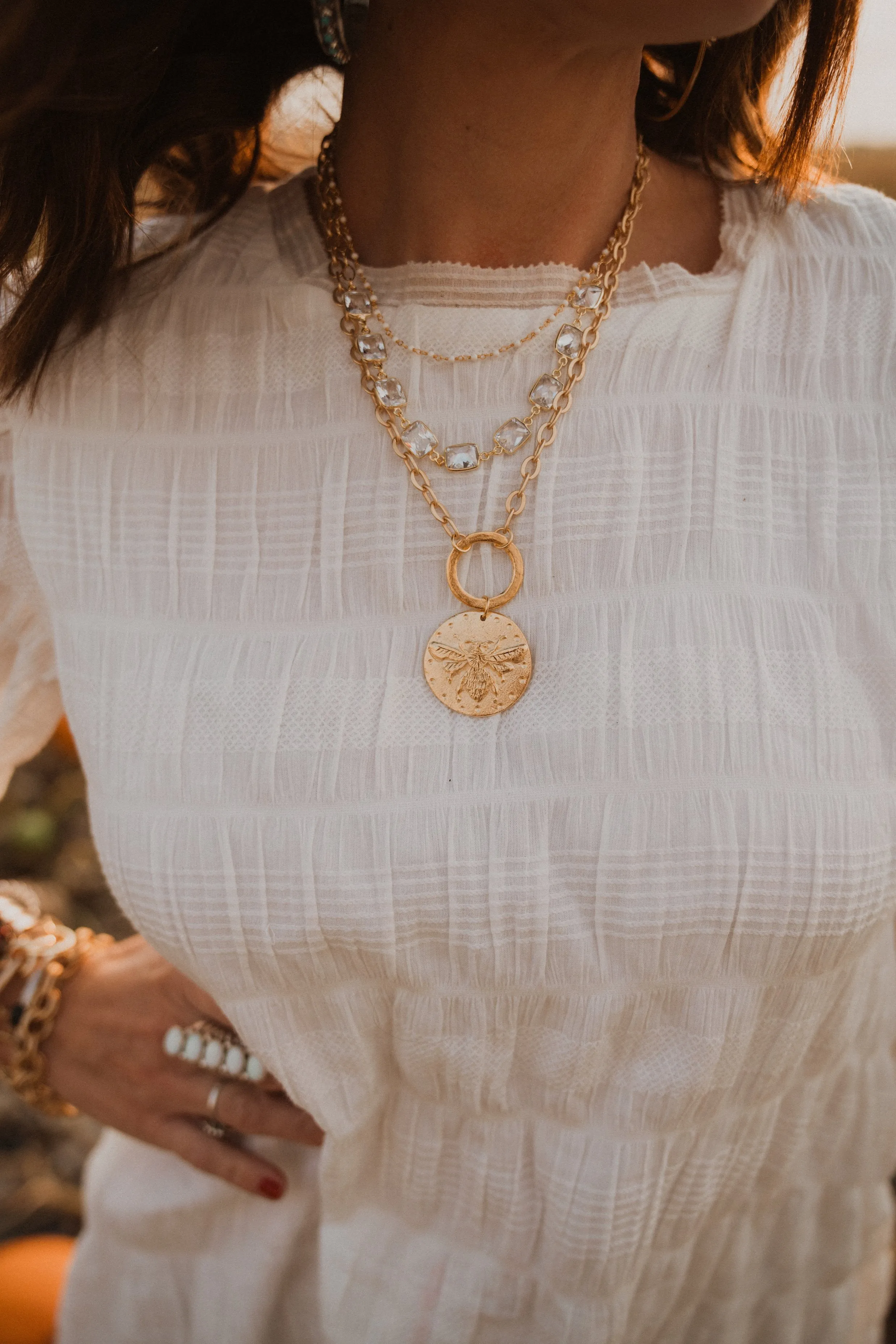 Big Gold Bee Necklace | #1 - FINAL SALE sold by Goldie Lew product image thumbnail 4