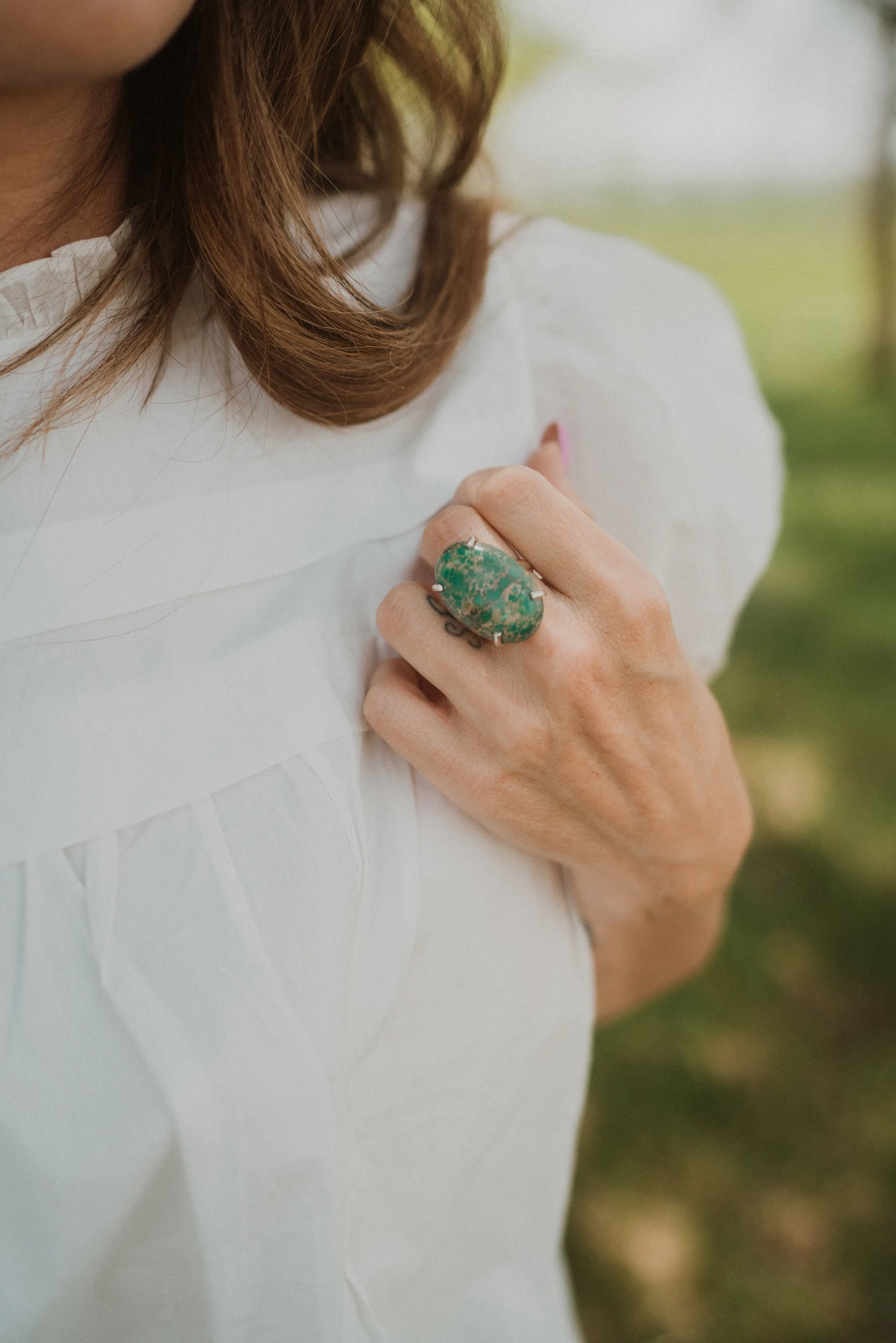 Niccola Ring | Green Varasite sold by Goldie Lew product image thumbnail 3