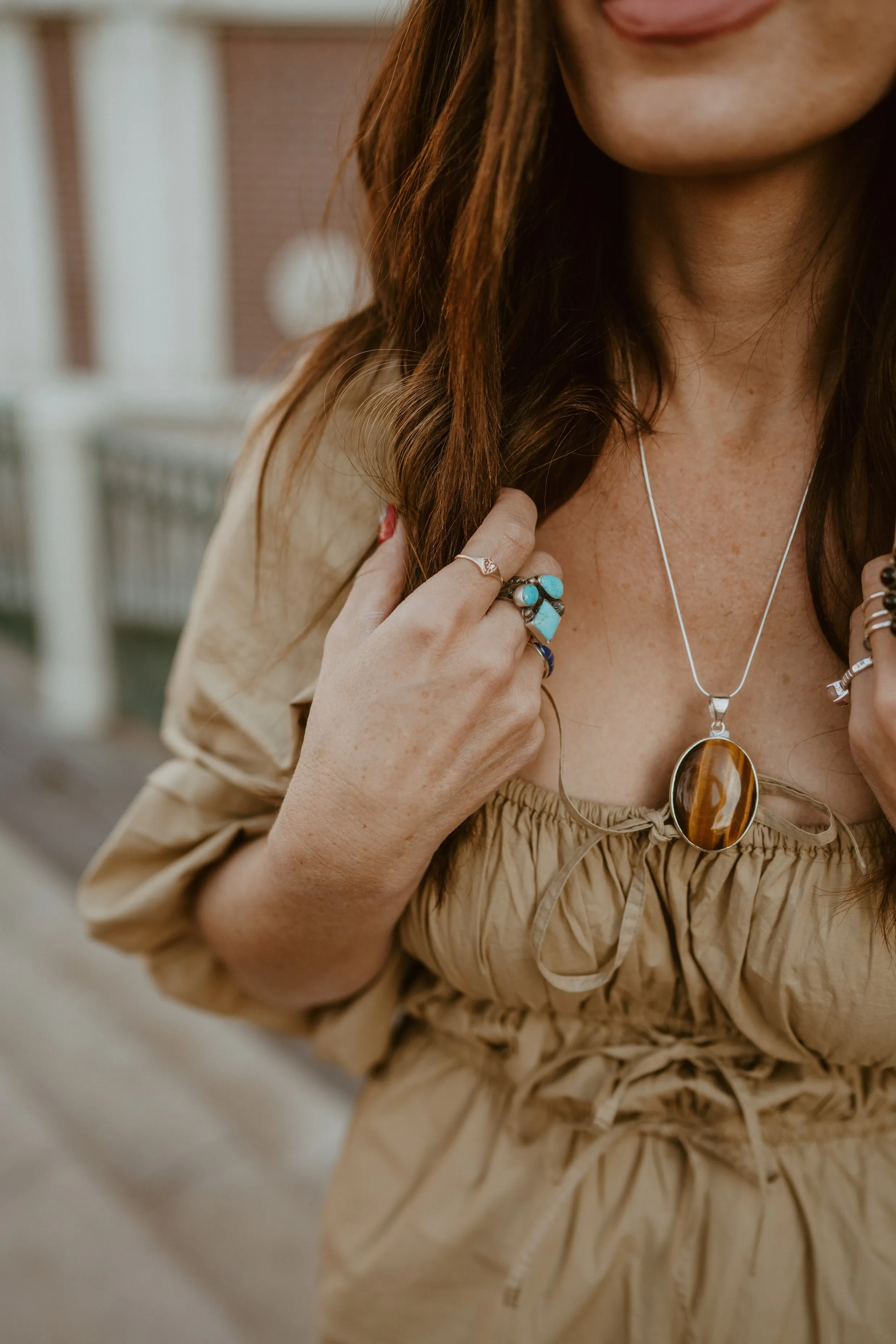 Mills Necklace | Tiger's Eye sold by Goldie Lew product image thumbnail 3