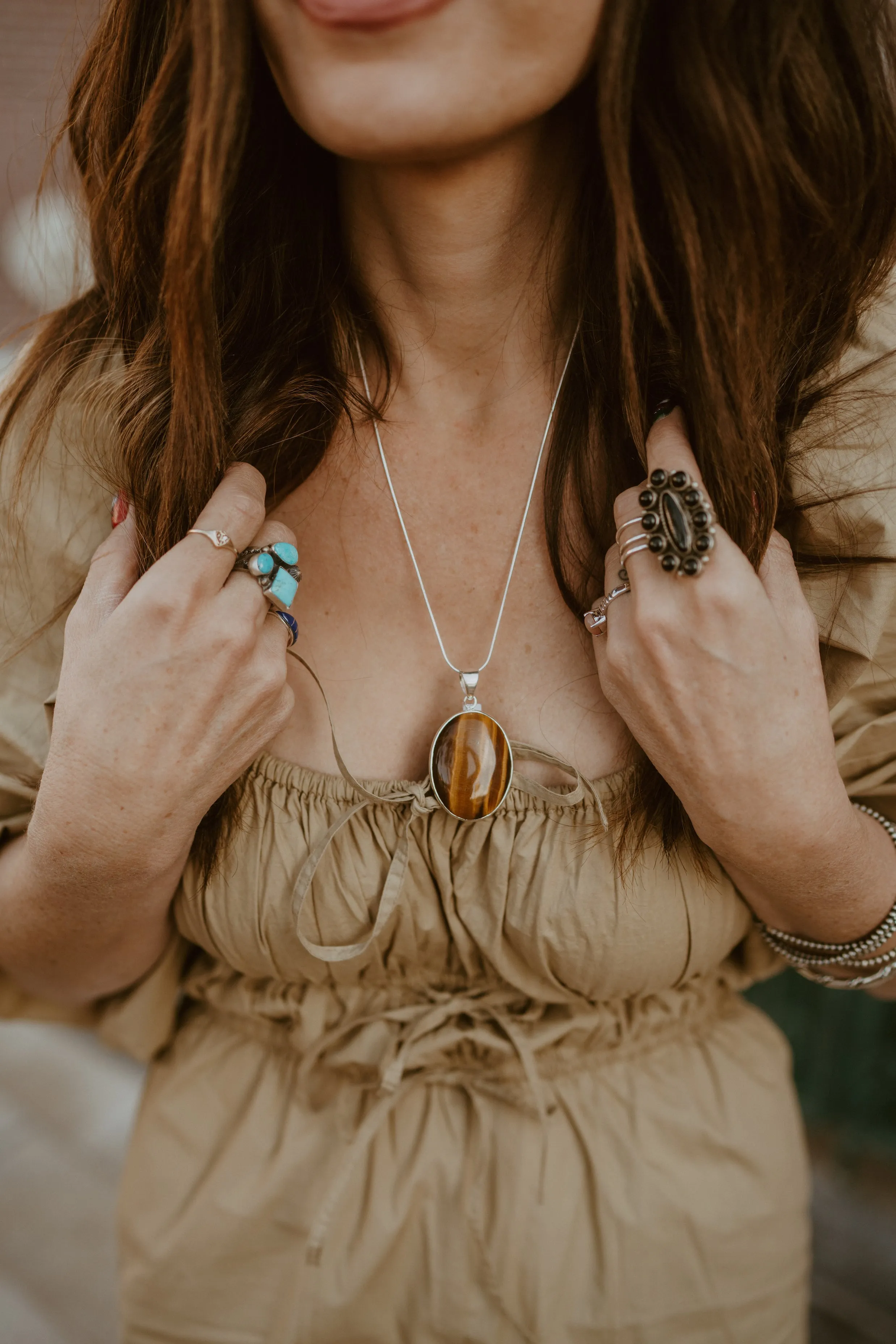 Mills Necklace | Tiger's Eye sold by Goldie Lew