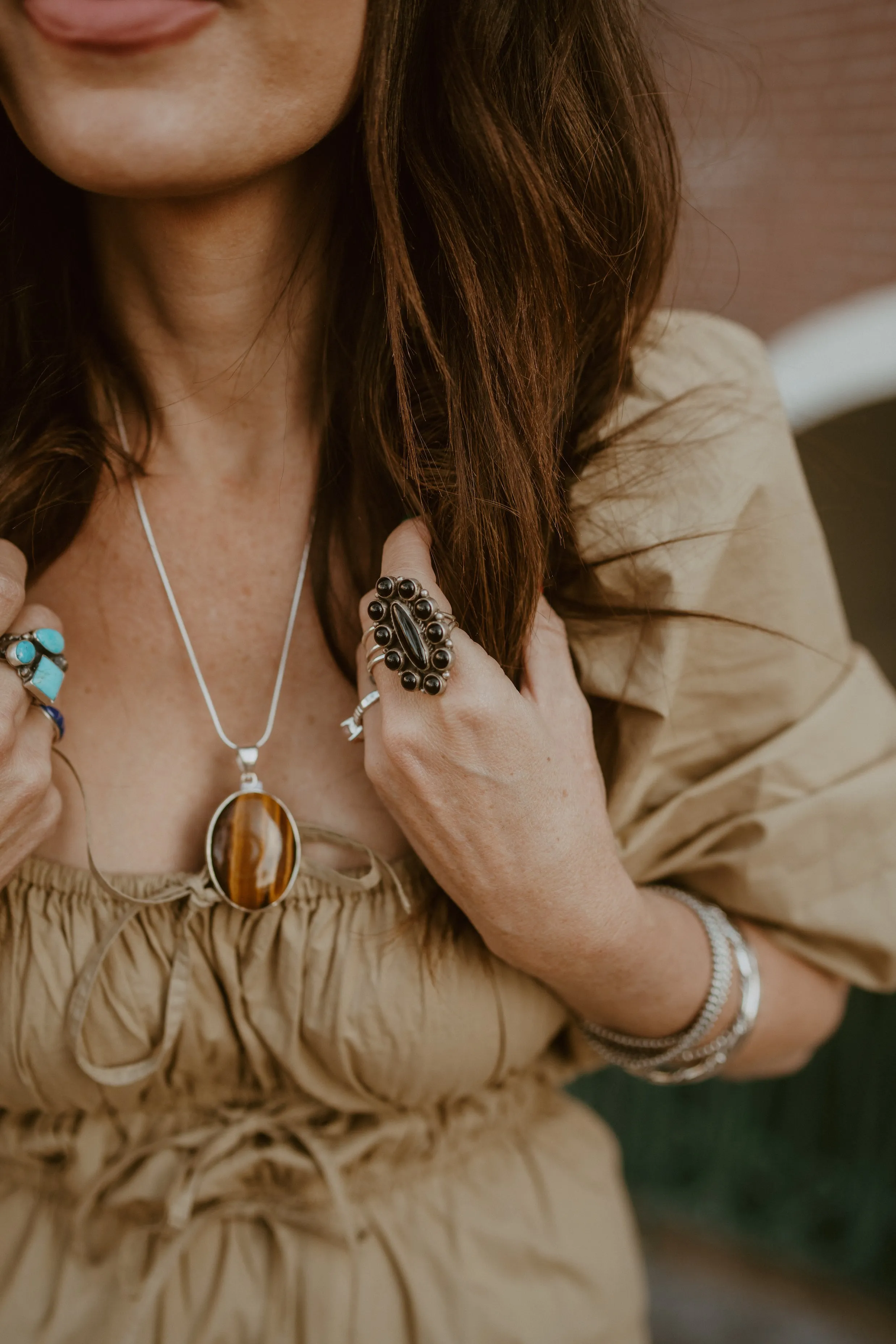 Mills Necklace | Tiger's Eye sold by Goldie Lew product image thumbnail 2