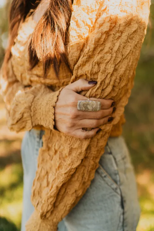 Trinity Ring | Crazy Lace Agate sold by Goldie Lew