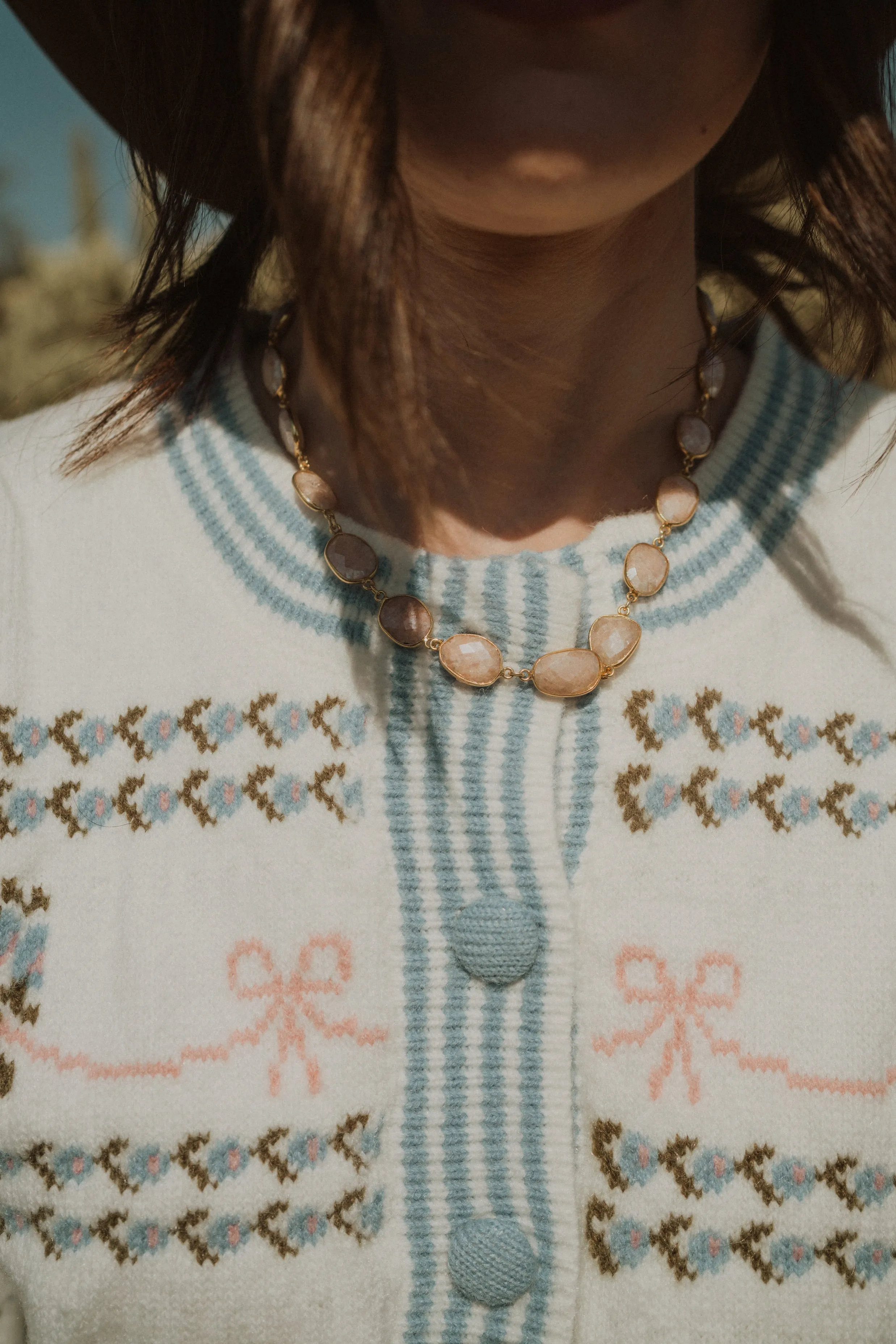 Lynnette Necklace | Pink sold by Goldie Lew product image thumbnail 5