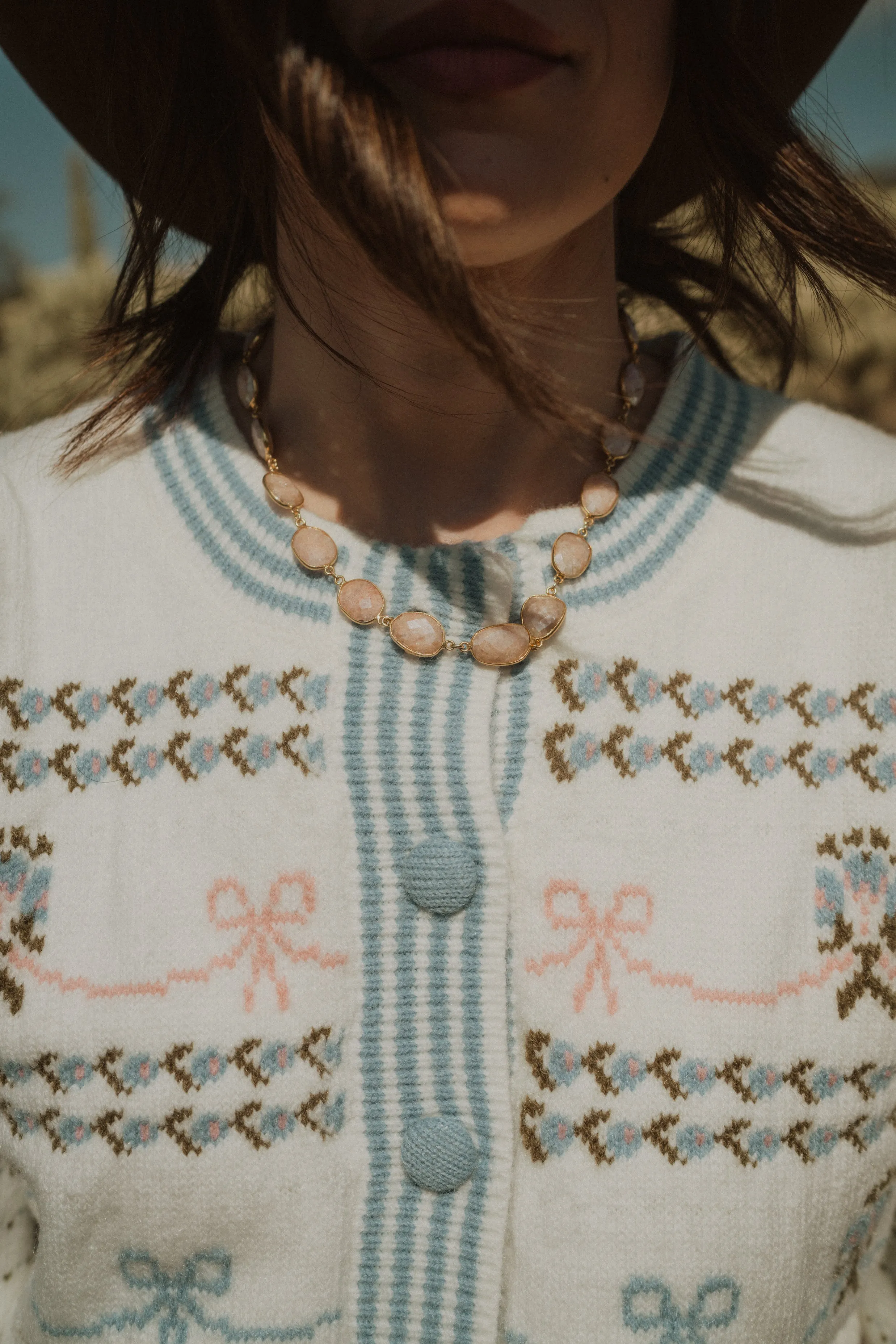 Lynnette Necklace | Pink sold by Goldie Lew product image thumbnail 4