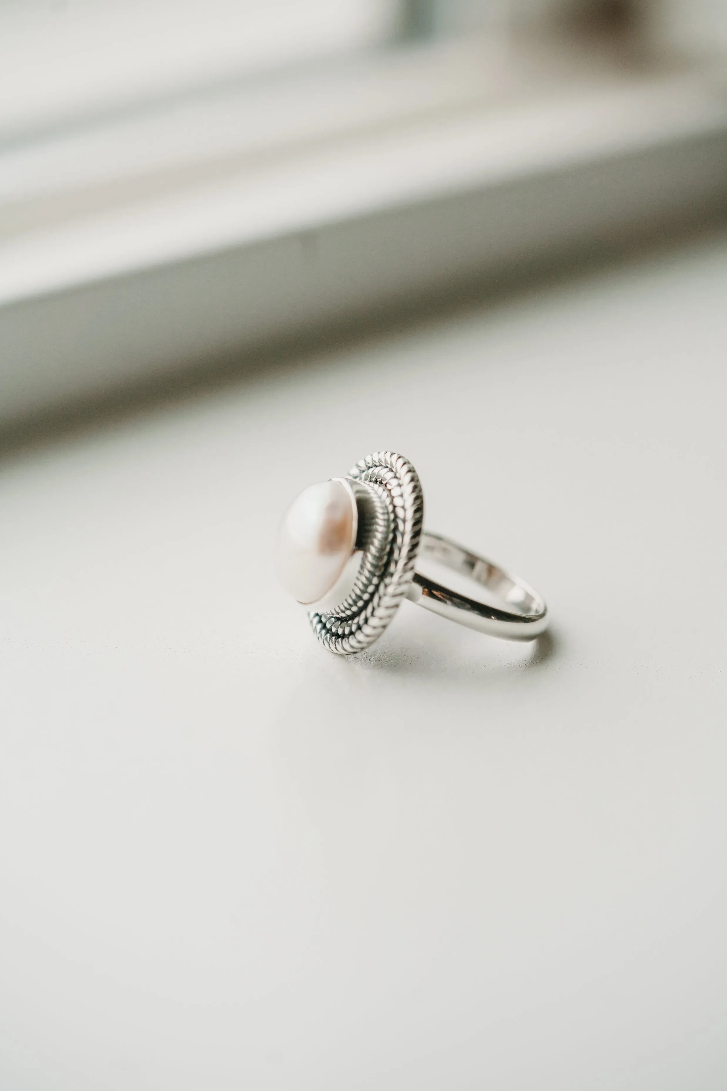 Maya Ring | Pearl sold by Goldie Lew product image thumbnail 2