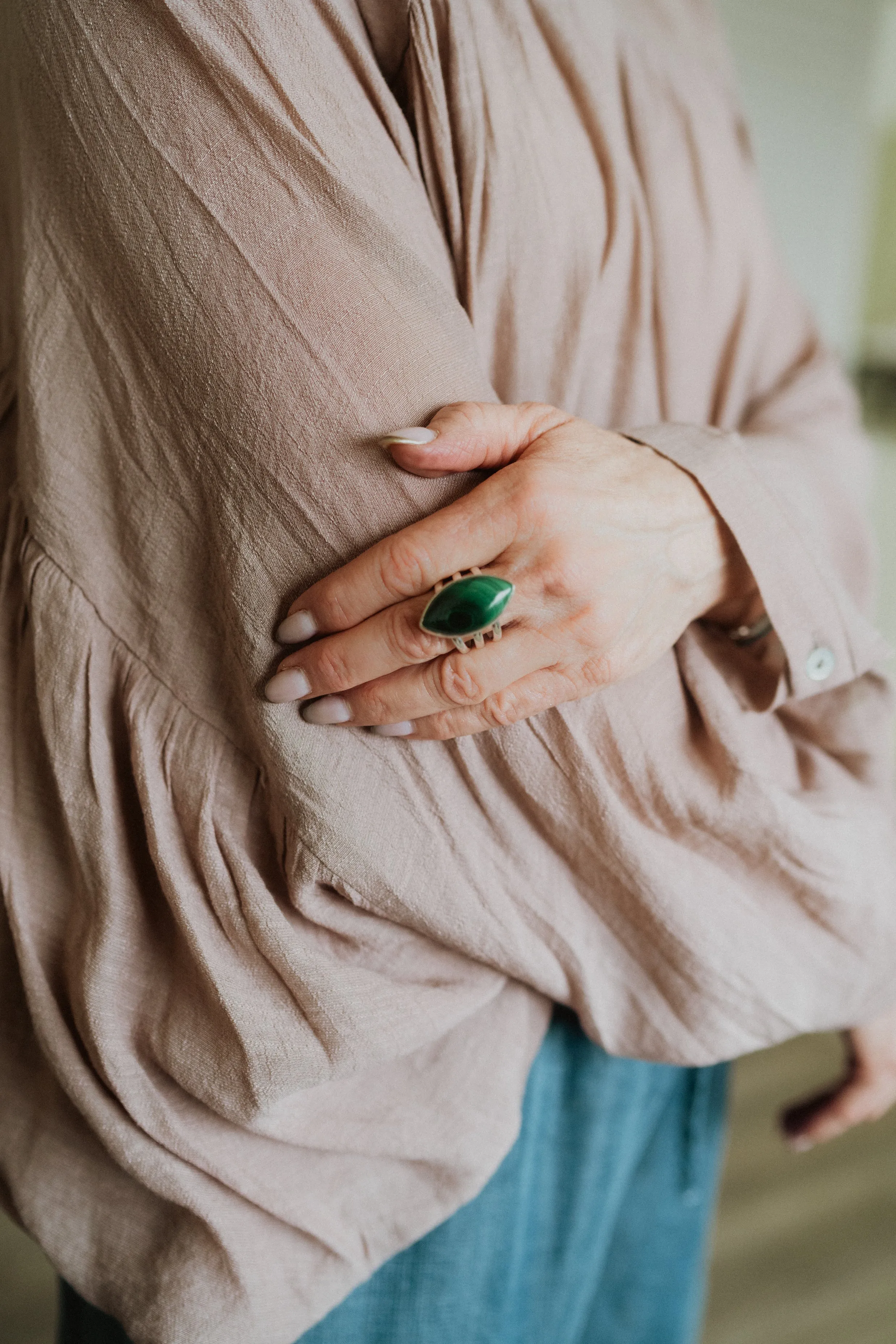 Alula Ring | Malachite sold by Goldie Lew product image thumbnail 2