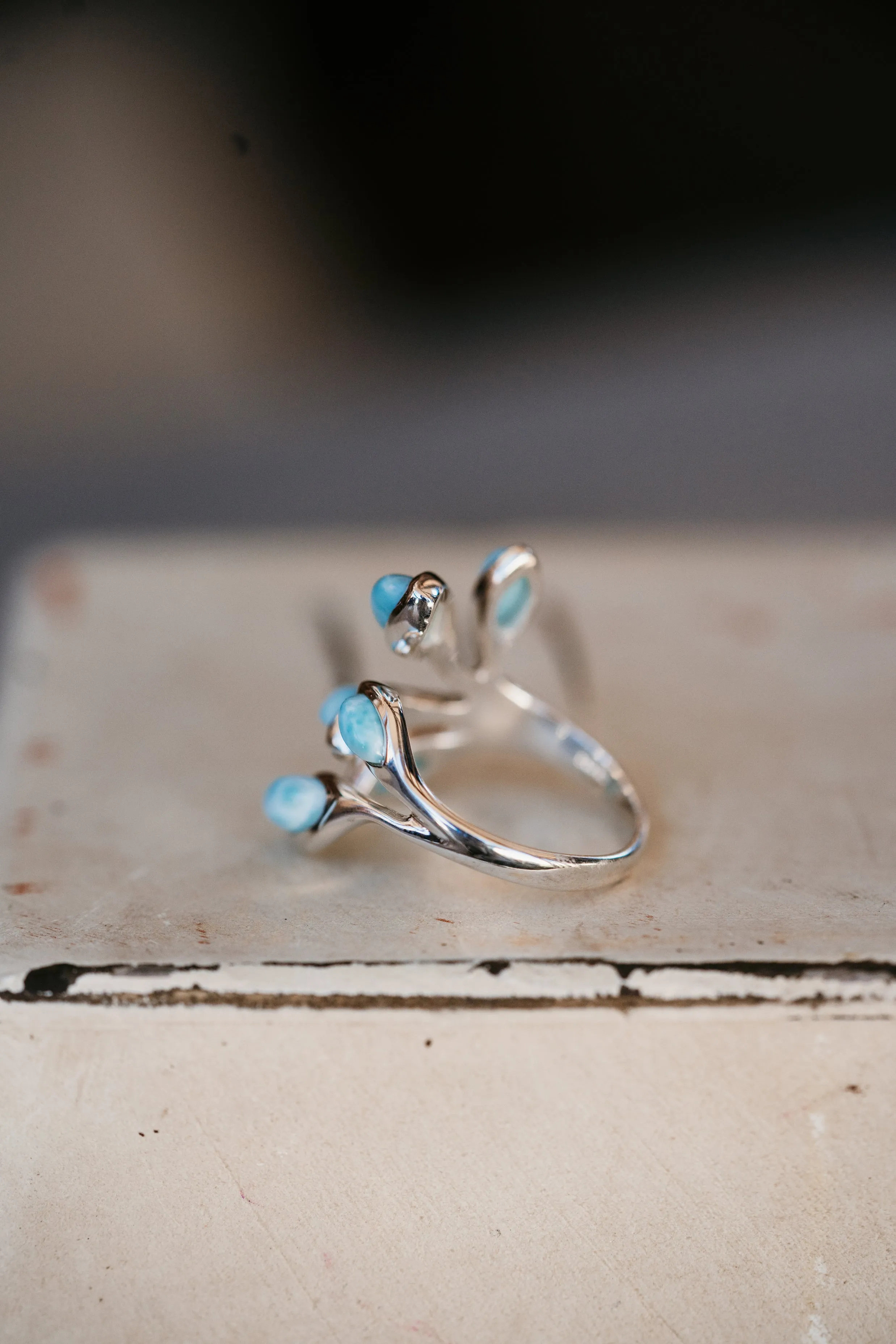 Blythe Ring | Larimar sold by Goldie Lew product image thumbnail 3