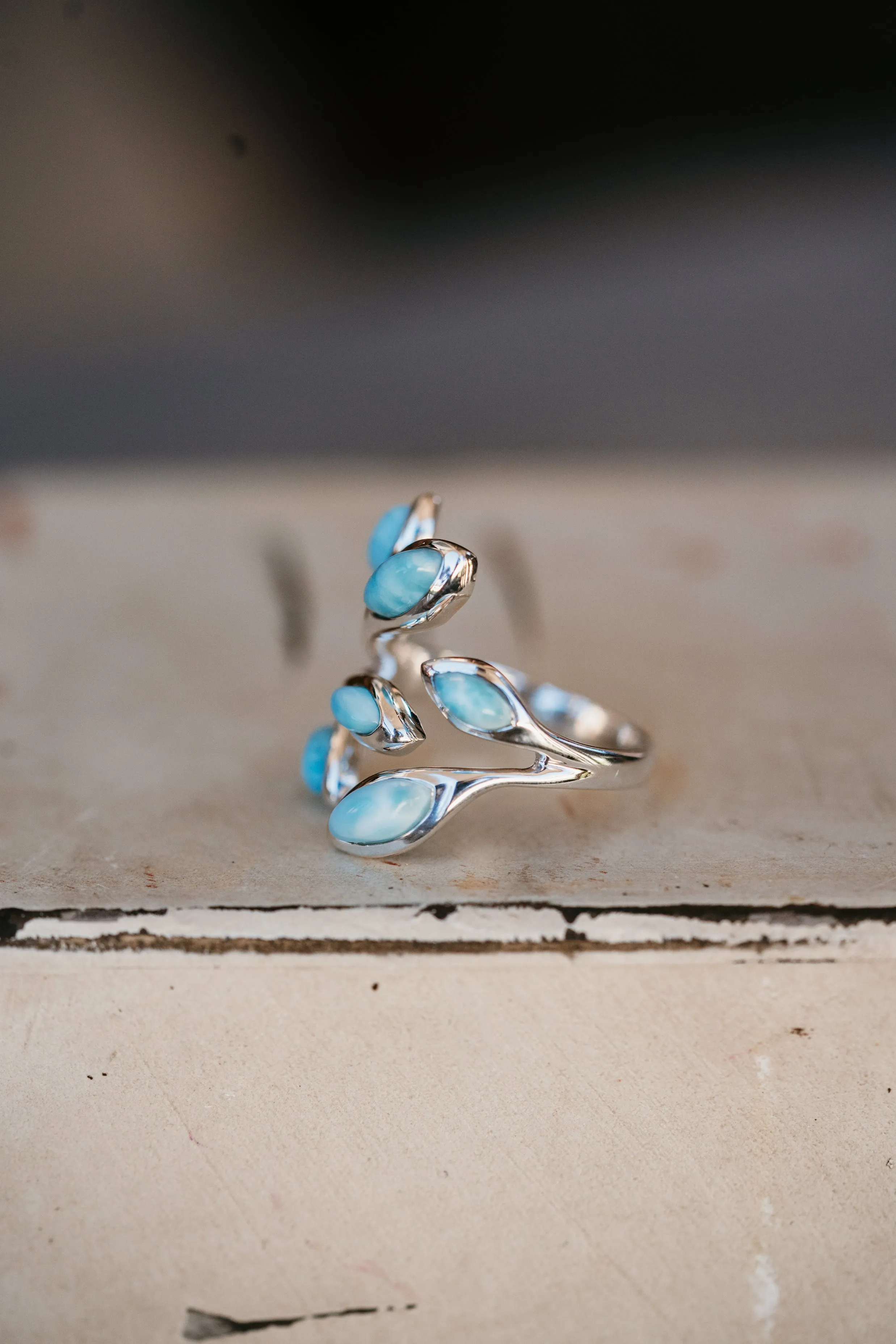 Blythe Ring | Larimar sold by Goldie Lew product image thumbnail 2