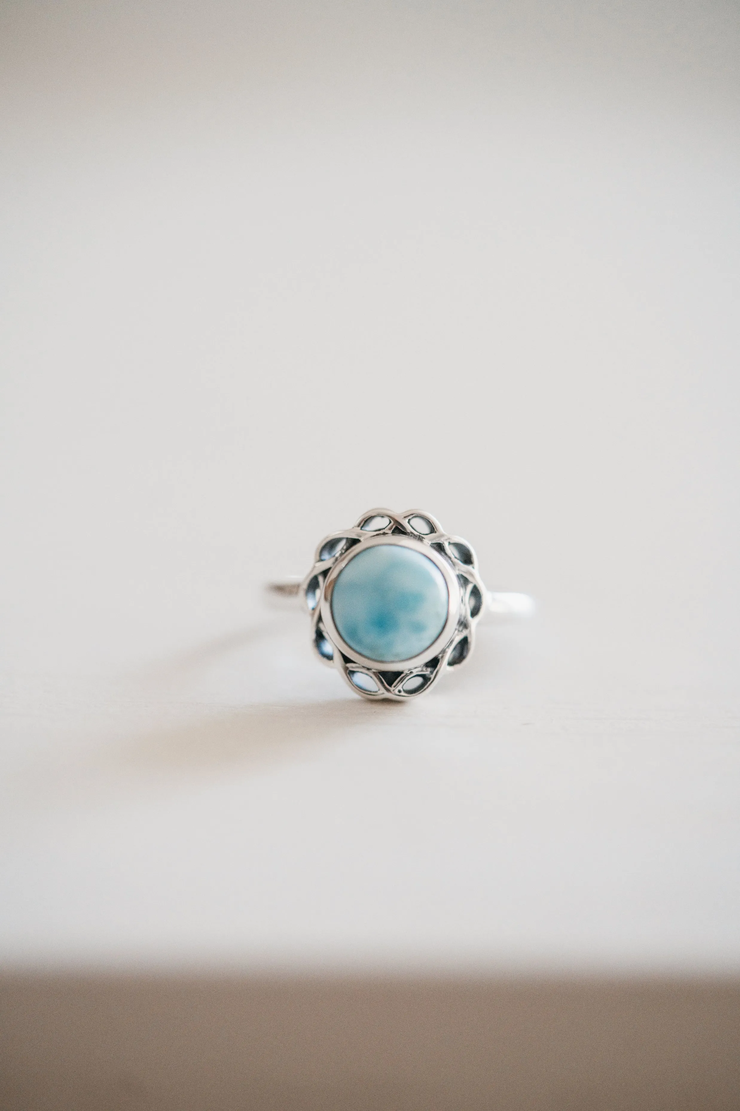 Eliza Ring | Larimar sold by Goldie Lew