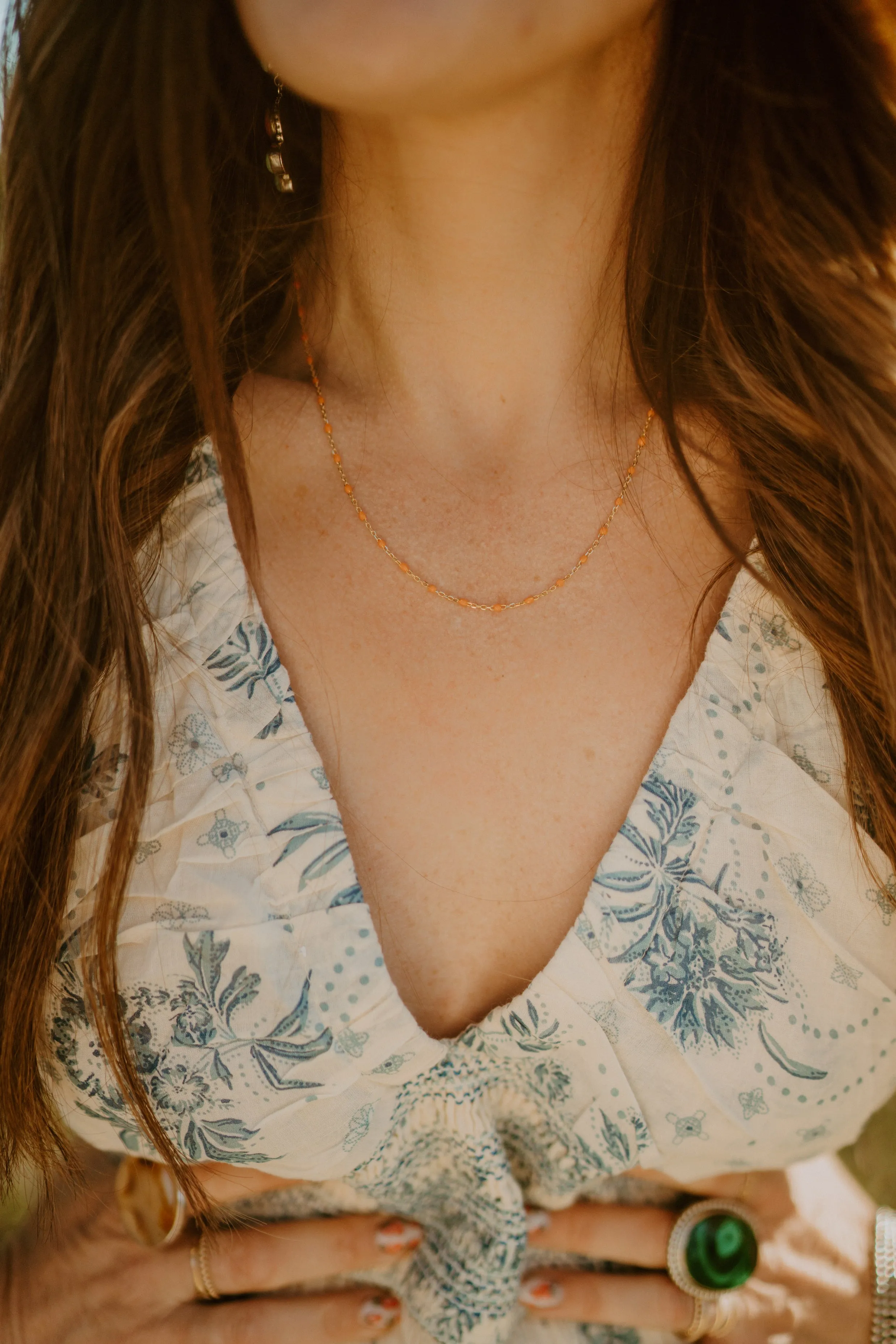 Maria Necklace | Orange + Gold - FINAL SALE sold by Goldie Lew product image thumbnail 2