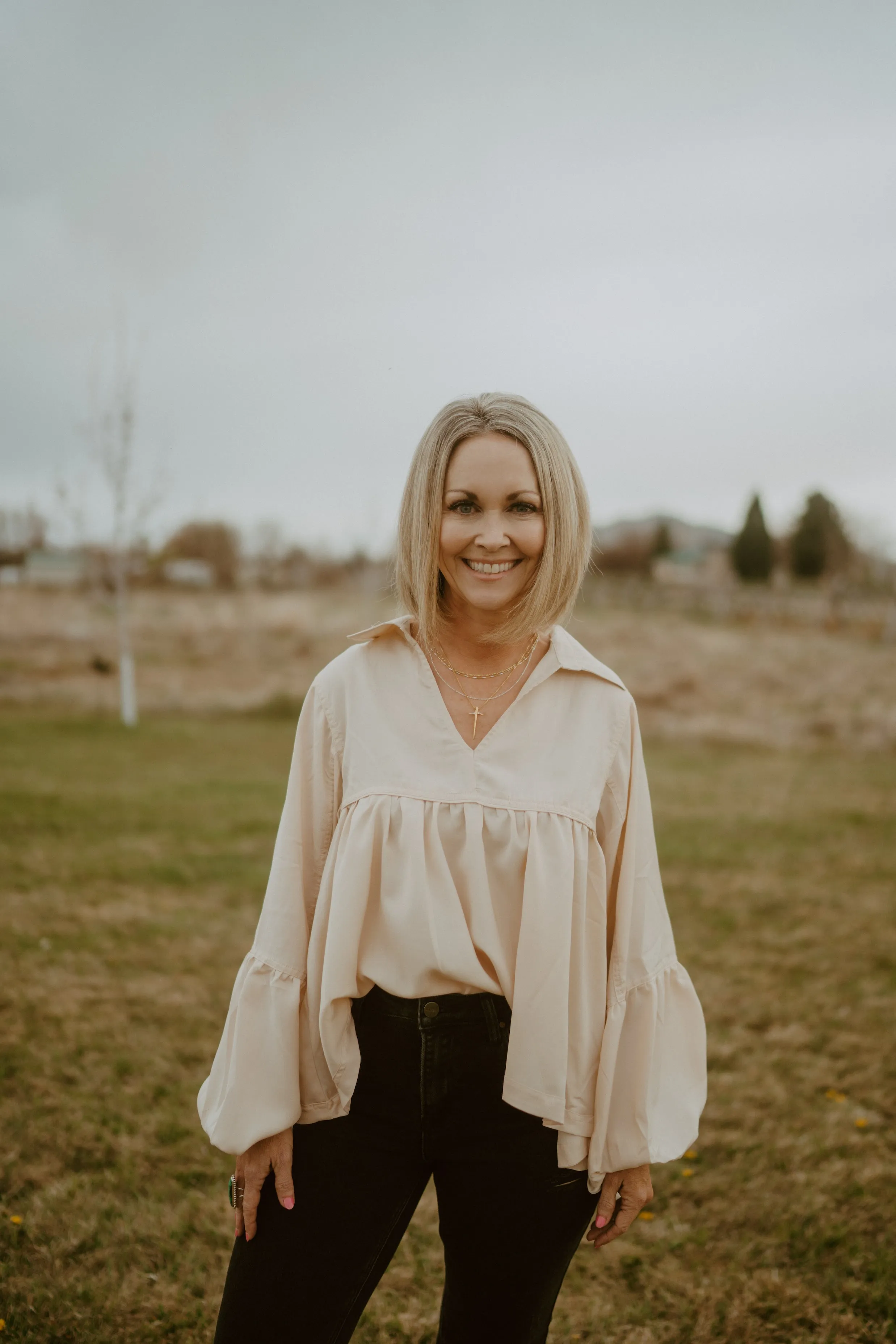 Quincey Top | Eggshell sold by Goldie Lew