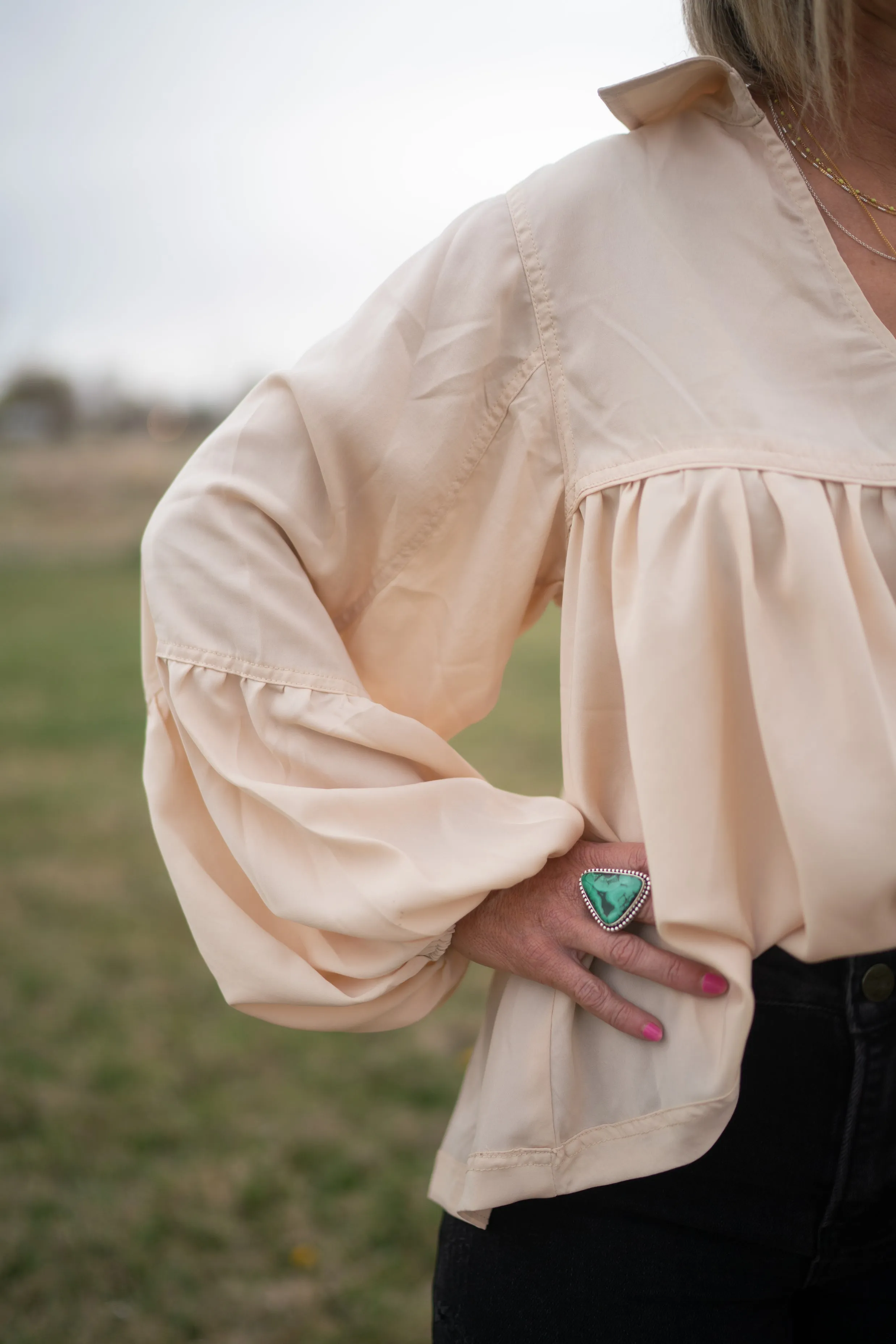 Quincey Top | Eggshell sold by Goldie Lew product image thumbnail 5