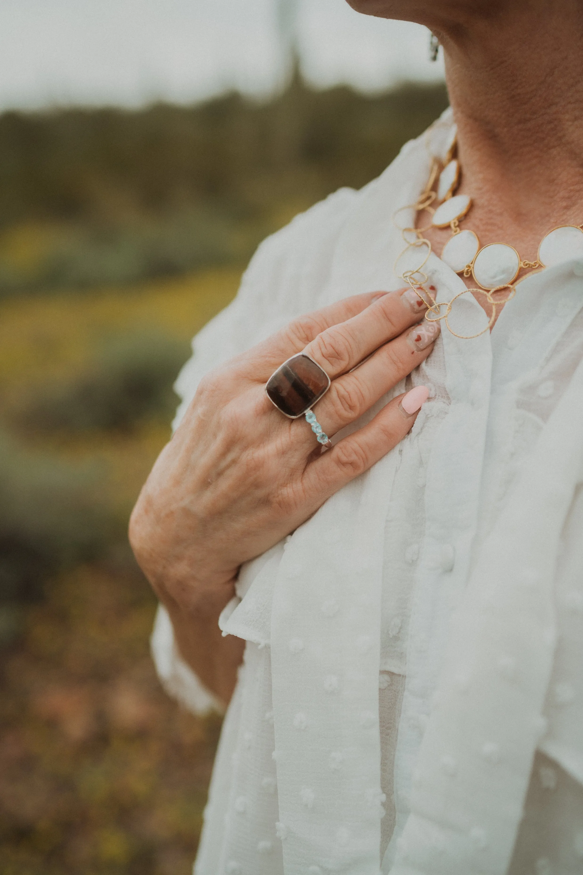 Silvia Ring | Red Tiger's Eye sold by Goldie Lew product image thumbnail 3