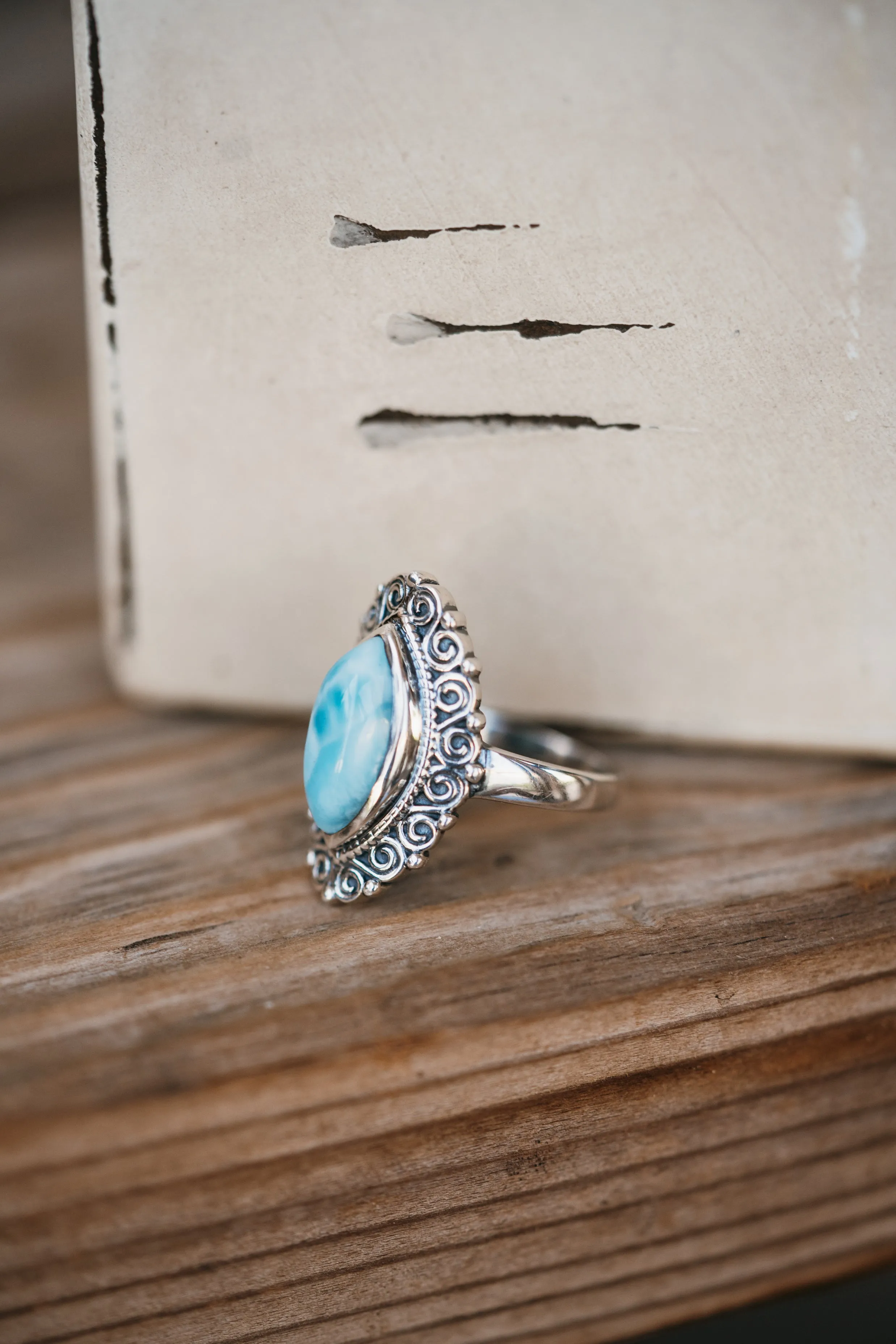 Chicago Ring | Larimar sold by Goldie Lew product image thumbnail 2